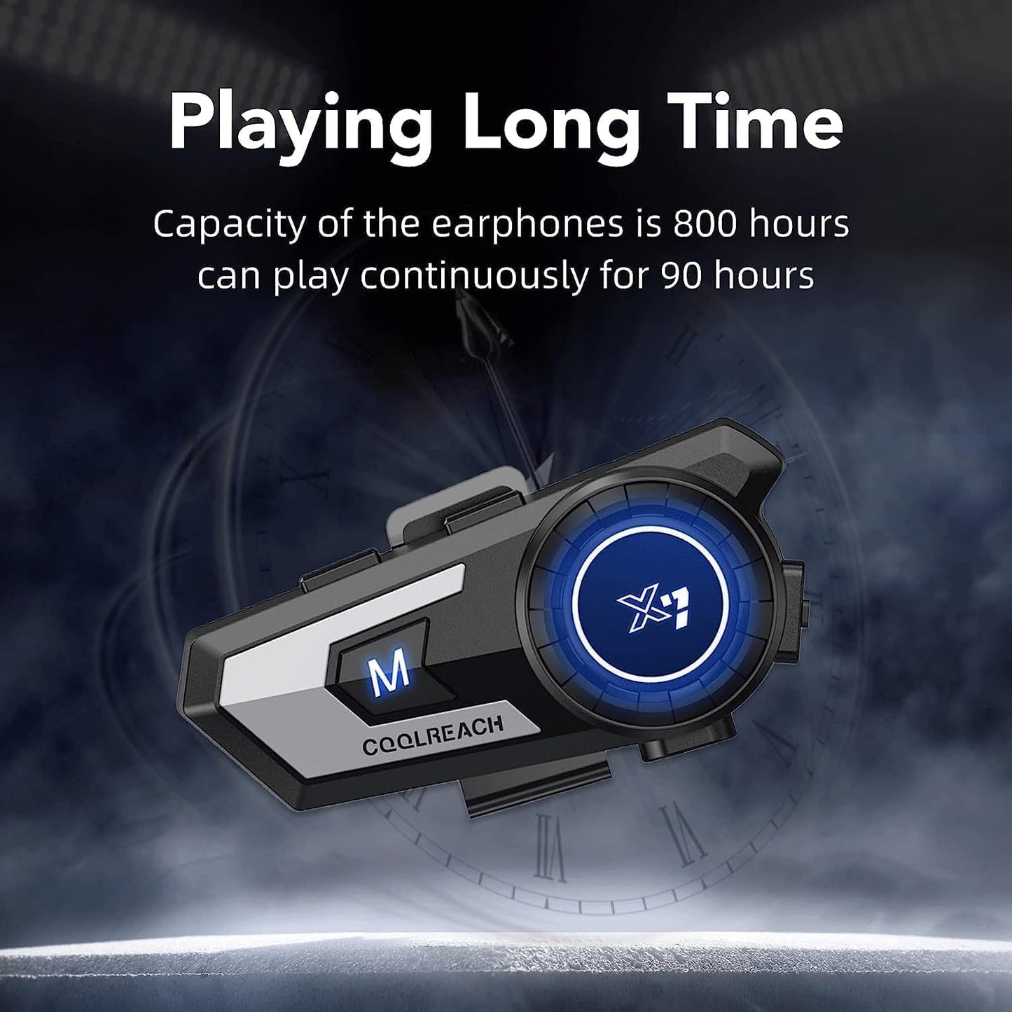 Motorcycle Helmet Bluetooth Headset,Sking Earphone,CVC Noise Cancellation Stereo Music Automatic answering,90 Hours Playing time High Sound Bluetooth Motorcycle Helmet Ultra-Thin