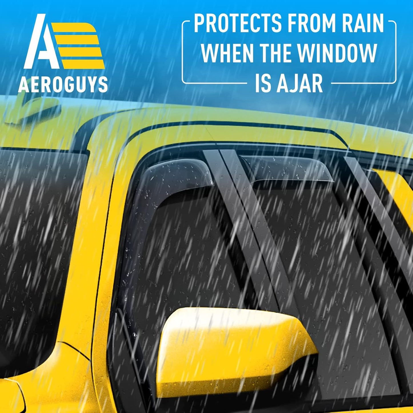 Extra Durable Window Deflectors in-Channel Window Visors Rain Guards Fit for Chevrolet (Chevy) Tahoe 2021-2025, Sun Visors, Wind Vent for Shades, Exterior Car Accessories - 4pcs. AG0524