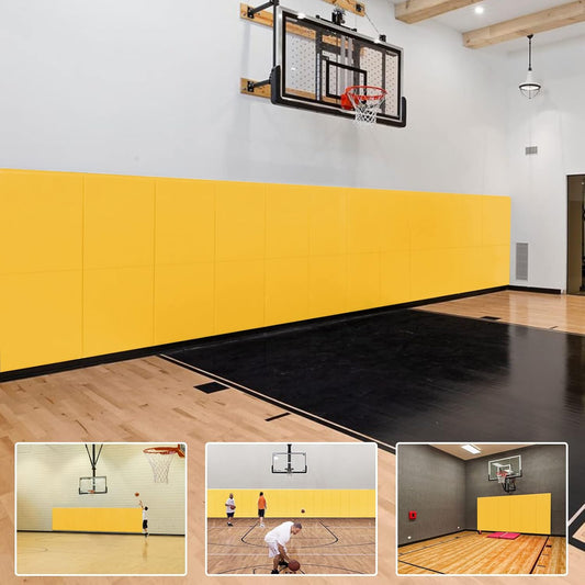 PROGOAL 2"/4" Thick Foam Protection Wall Pad，Gym Basketball-Court Protectors，Durable Waterproof Padding for Wall-Mounted Basketball Hoops(60" L x 20" W)…