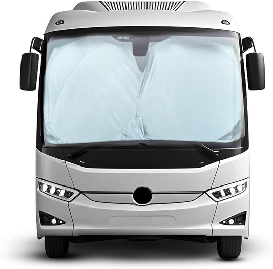 EcoNour RV Windshield Sunshade | Reflective RV Windshield Cover for UV Rays & Heat Protection, Keeps Your RV Motorhome Cool | Shades for RV Fits RVs, Trucks, Motorhomes, Buses | XXXXX-Large 102"x51"