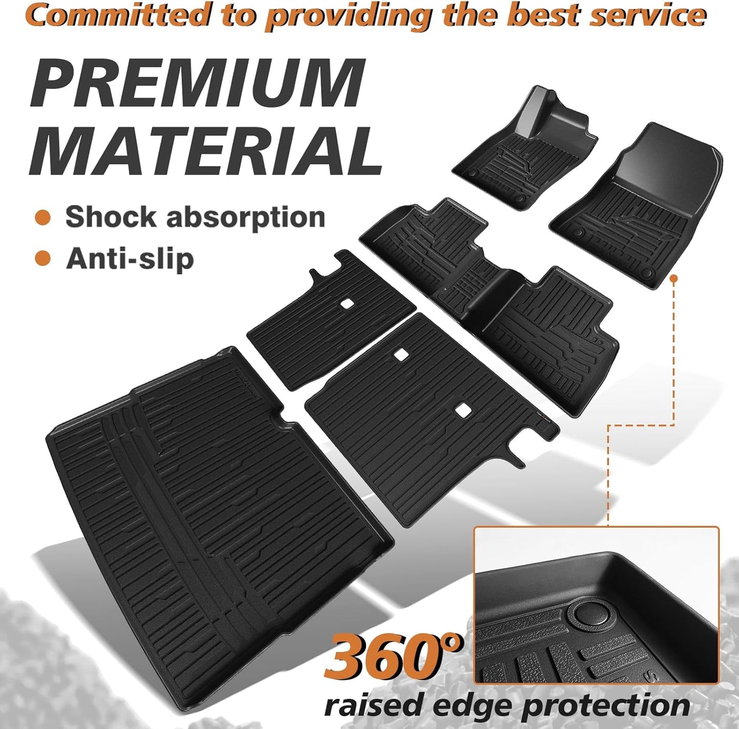 TripleAliners All-Weather Mats Compatible with 2025 Nissan Kicks Accessories Floor Mat Liners & Rear Trunk Cargo Mat & Seat Back Protector Full Set High Wall Protection TPE Custom Fit (For SV SR Trim)