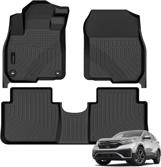 Auxko All Weather Floor Mats Fit for Honda CR-V 2017-2022 TPE Liners Accessories All Season Guard Odorless Anti-Slip Floor Mats for Honda CRV 2022 2021 2020 2019 2018 2017 Black