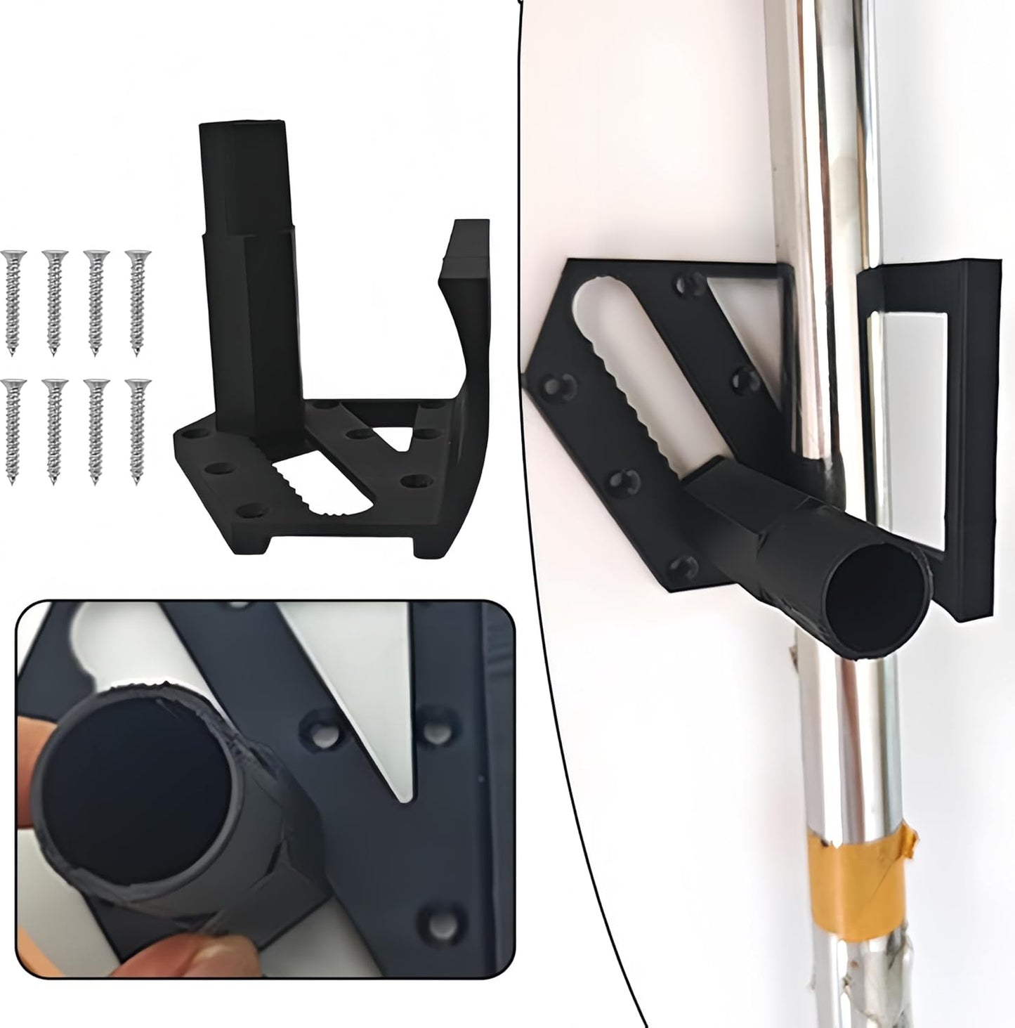 Garden Tool Rack Wall Mounted - Thickened ABS Plastic Organizer, Heavy Duty, 8 Nails Included, for Garage Kitchen Bathroom Storage