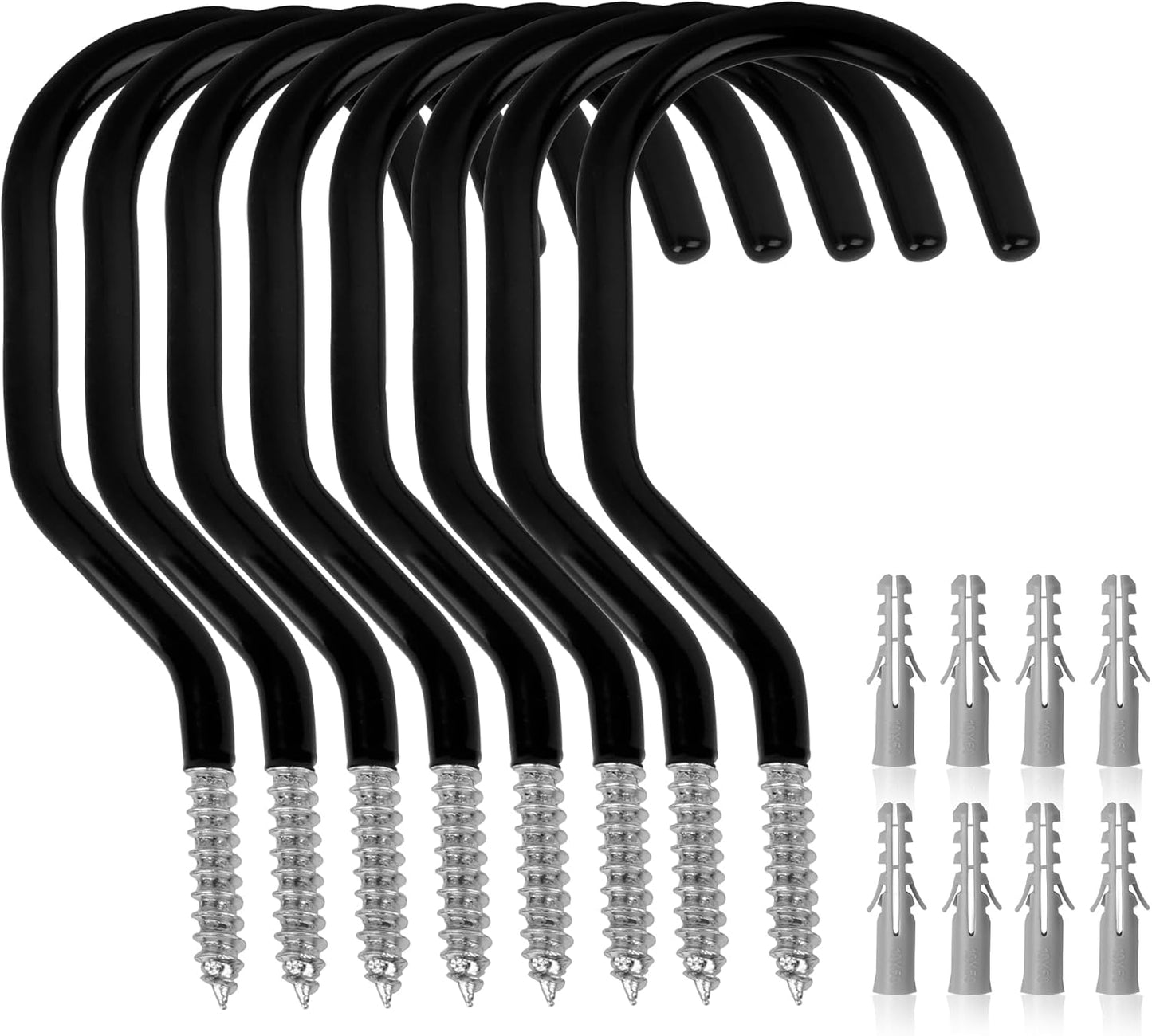8-Pack Heavy Duty Bike Hook, Loading Capacity 100 LBS, 6 inch, Bike Hooks for Garage Wall and Garage Ceiling