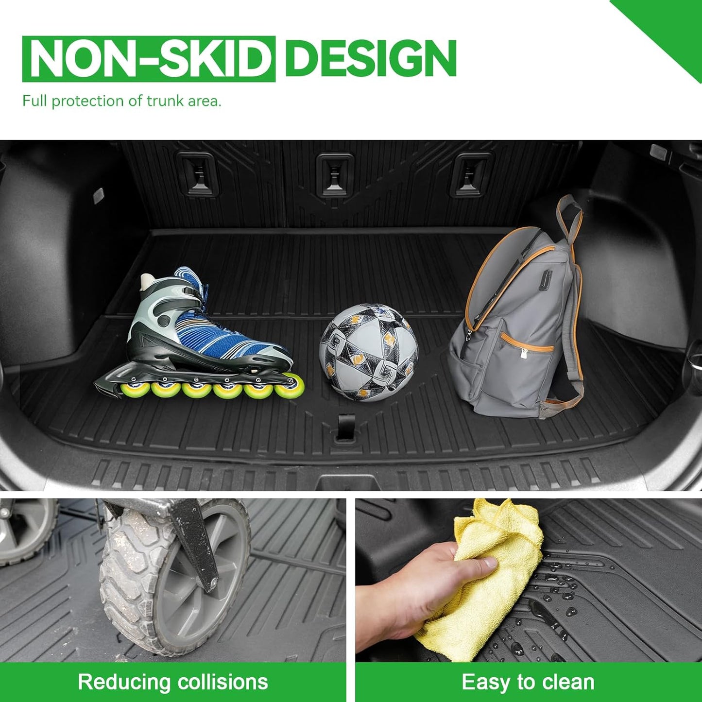 Cargo Liners & Backrest Mat for 2025 2026 Chevy Equinox Fuel (Only for Gas)/2025 GMC Terrain, All Weather TPE Trunk Mat Back Seat Cover for Chevrolet Equinox Accessories