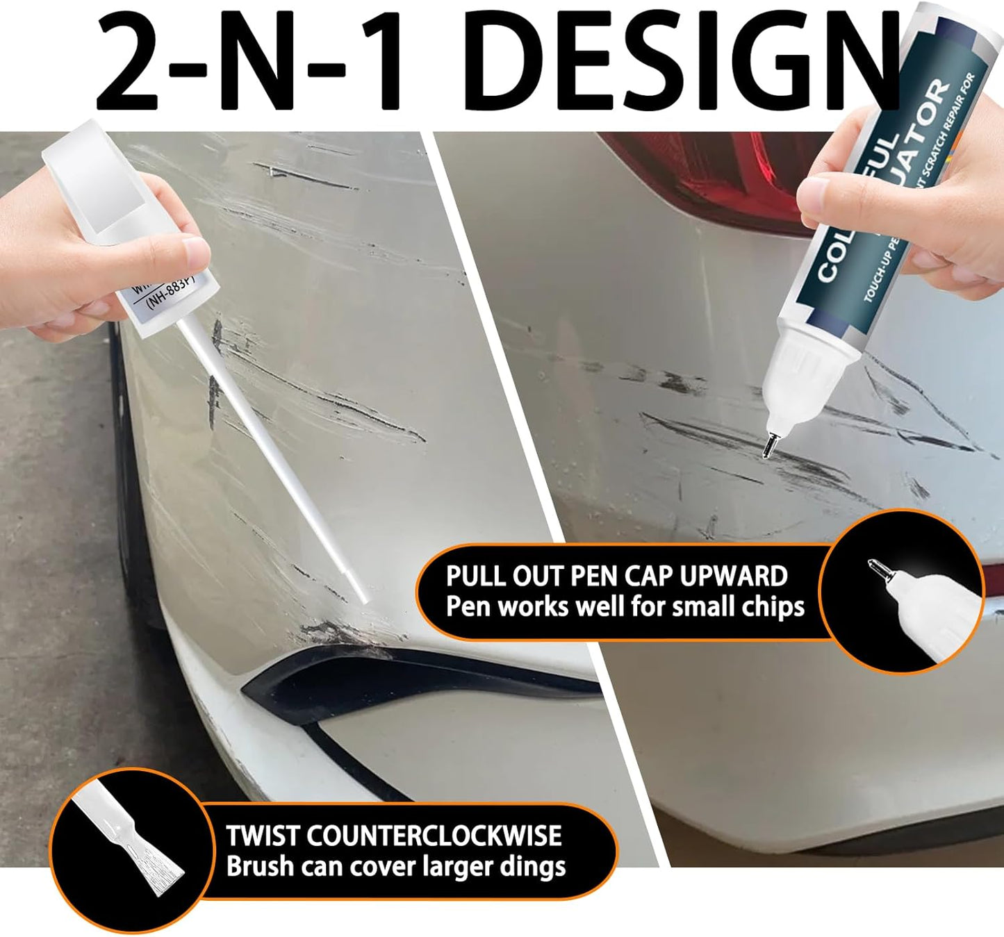 Sonic Gray Pearl(NH-877P/138P) Touch Up Paint Compatible with Honda, Car Paint Pen Scratch Repair Two-In-One Touch Up Paint, Premium Car Scratch Remover for Deep Scratches