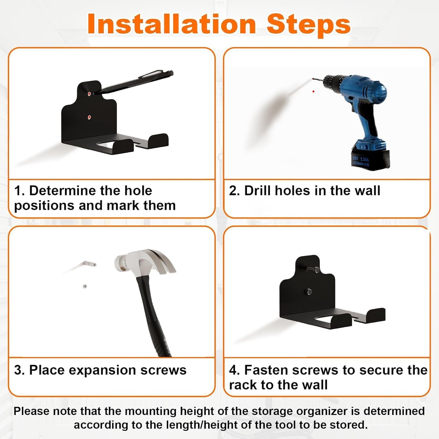 Weed Eater Hanger，Weedeater Rack Garage Organizer Trimmer Rack, Garden Power Tool Hanger Weed Whackers Holder Wall Mounted for Grass Trimmer, Hedge Trimmer, Garage Trimmer, Garden Tools,1 Pack