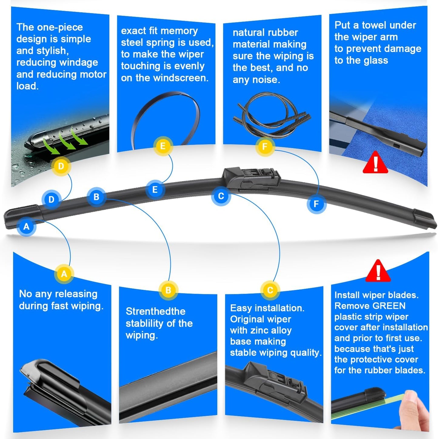 Windshield Wiper Blades Replacement for Subaru Outback 2020 2021 2022 2023 2024 Original Factory Quality Front Rear Wipers Blade Set for My Car - 26" 18" 16" (Pack of 3)