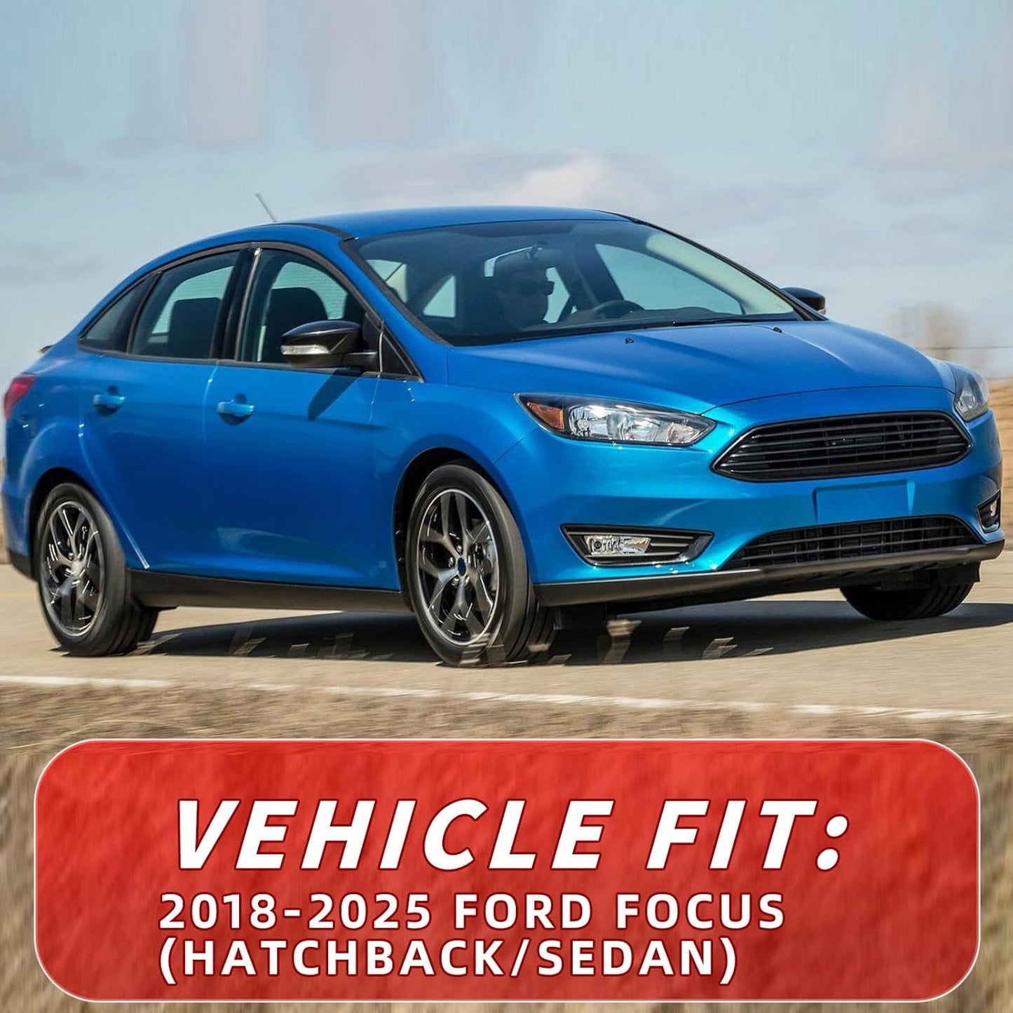 4pcs in Channel Rain Guards Fit for Ford Focus Hatchback & Sedan 2018 2019 2020 2021 2022 2023 2024 2025, Durable Window Visors, Side Wind Deflectors Vent Shades Shield, Exterior Car Accessories