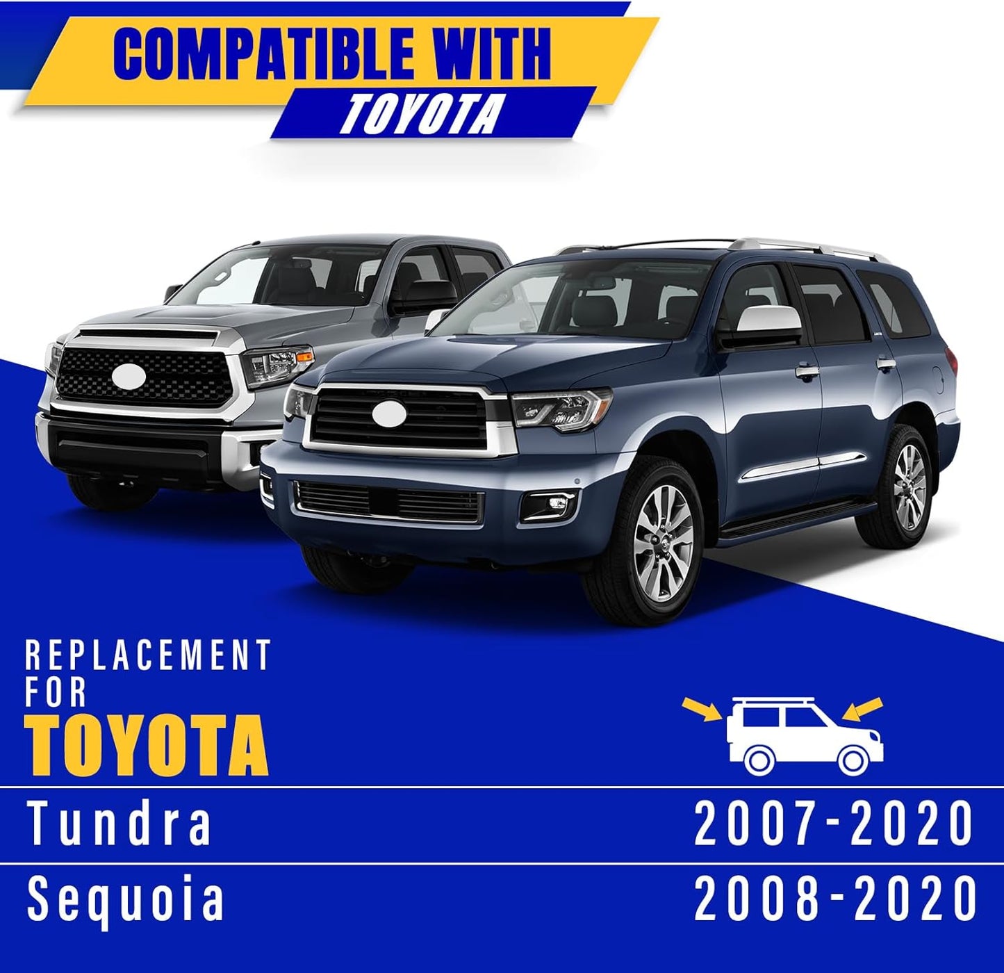 2 wipers Replacement for Toyota Tundra 2007-2020 Toyota Sequoia 2008-2020, Windshield Wiper Blades Original Equipment Replacement - 26"/23" (Set of 2) Pinch Tab