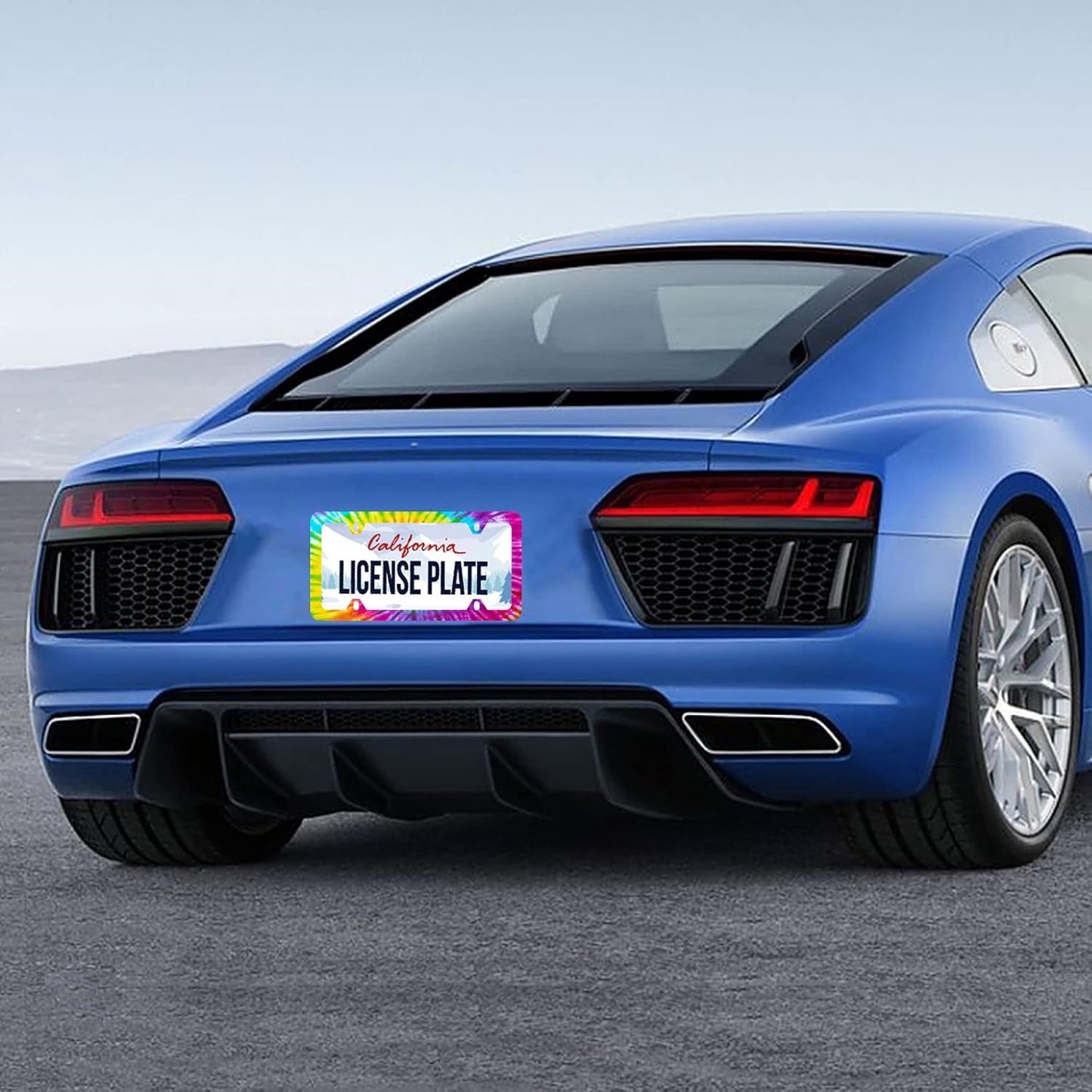 Colorful Hippie Tie Dye License Plate Frame Beautiful License Plate Stainless Steel Parts Funny License Plate Decorative with Screws Size 12.3" x 6.3" Women