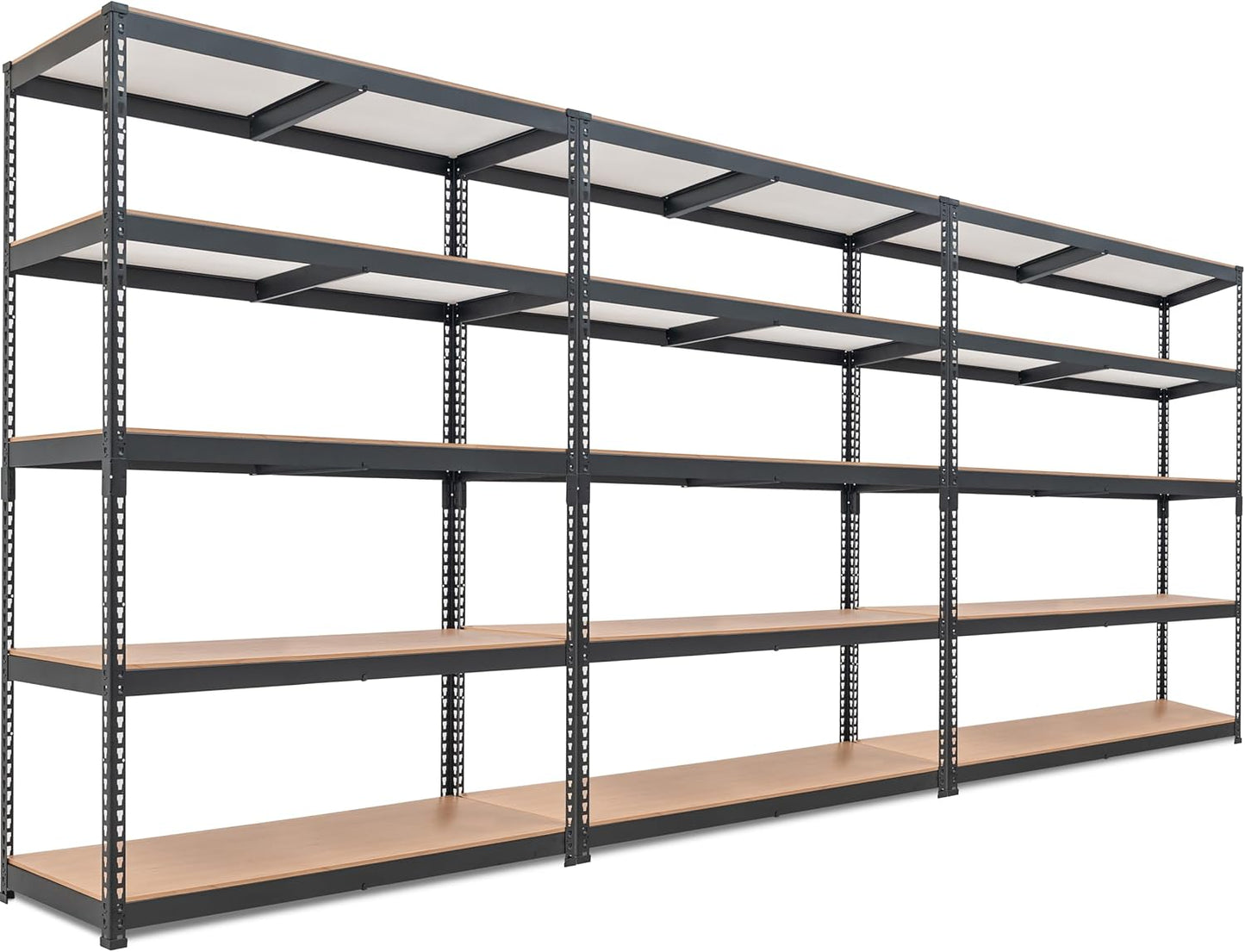 HOMEDANT 5 Tier Laminated Boltless Heavy Duty Garage Storage Adjustable Wide Size Metal Shelving Unit Utility Rack Shelves Organization Multipurpose Shelf Shed Warehouse 47.7"W x 18.2"D x 71.3"H 3Pack