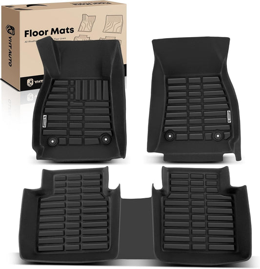YHTAUTO Floor Mats Fit 2010-2016 Buick Lacrosse, TPE All Weather Car Mats Waterproof Anti-Slip Odorless Floor Liner, Interior Car Accessories Front & 2nd Row Liner