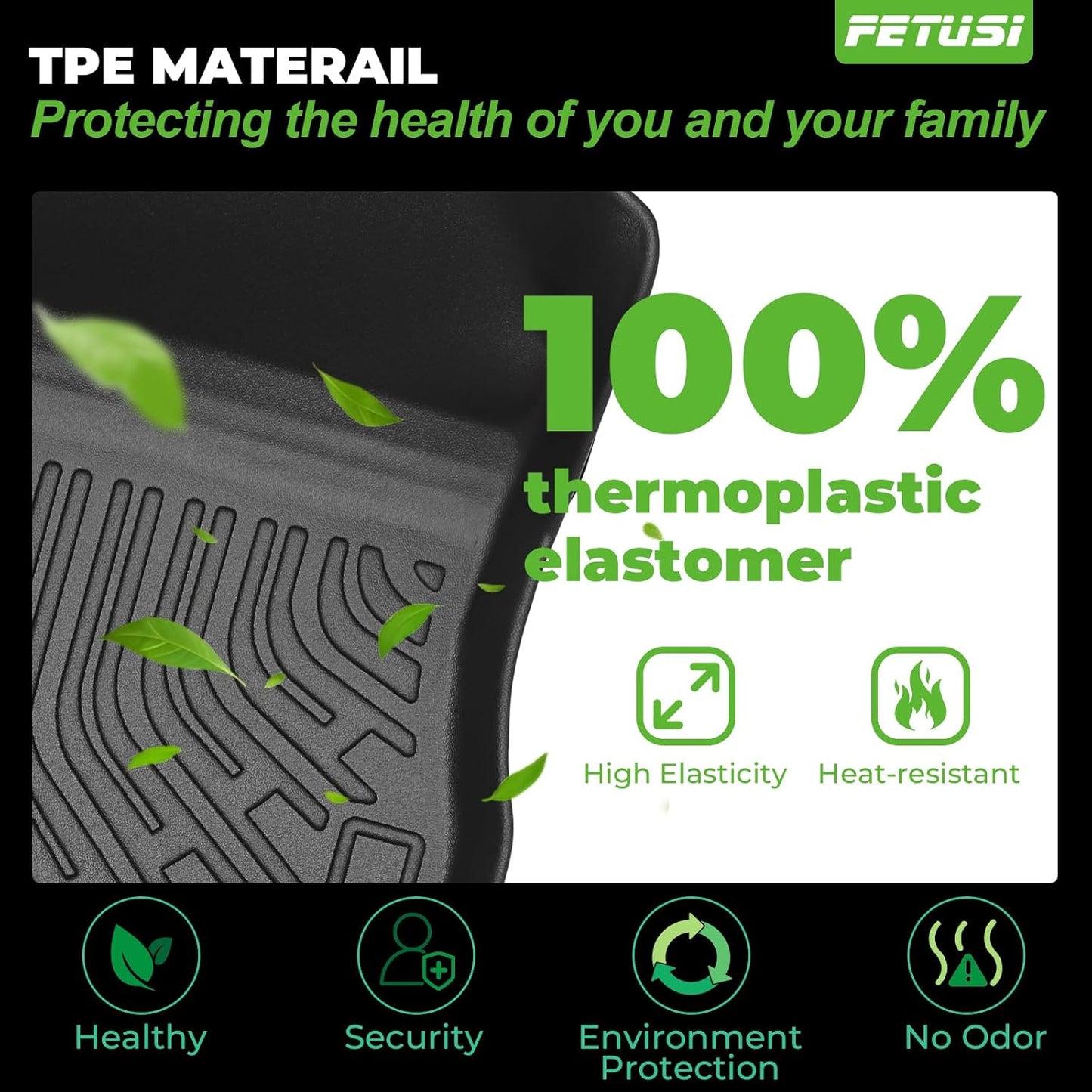 Floor Mats & Cargo Liner Set Custom Fit for Ford Escape Hybrid 2020-2025 All Weather Protection for Car Mats Anti-Slip TPE Odorless Floor Liners Ford Escape Hybrid Accessories Waterproof Trunk Mat