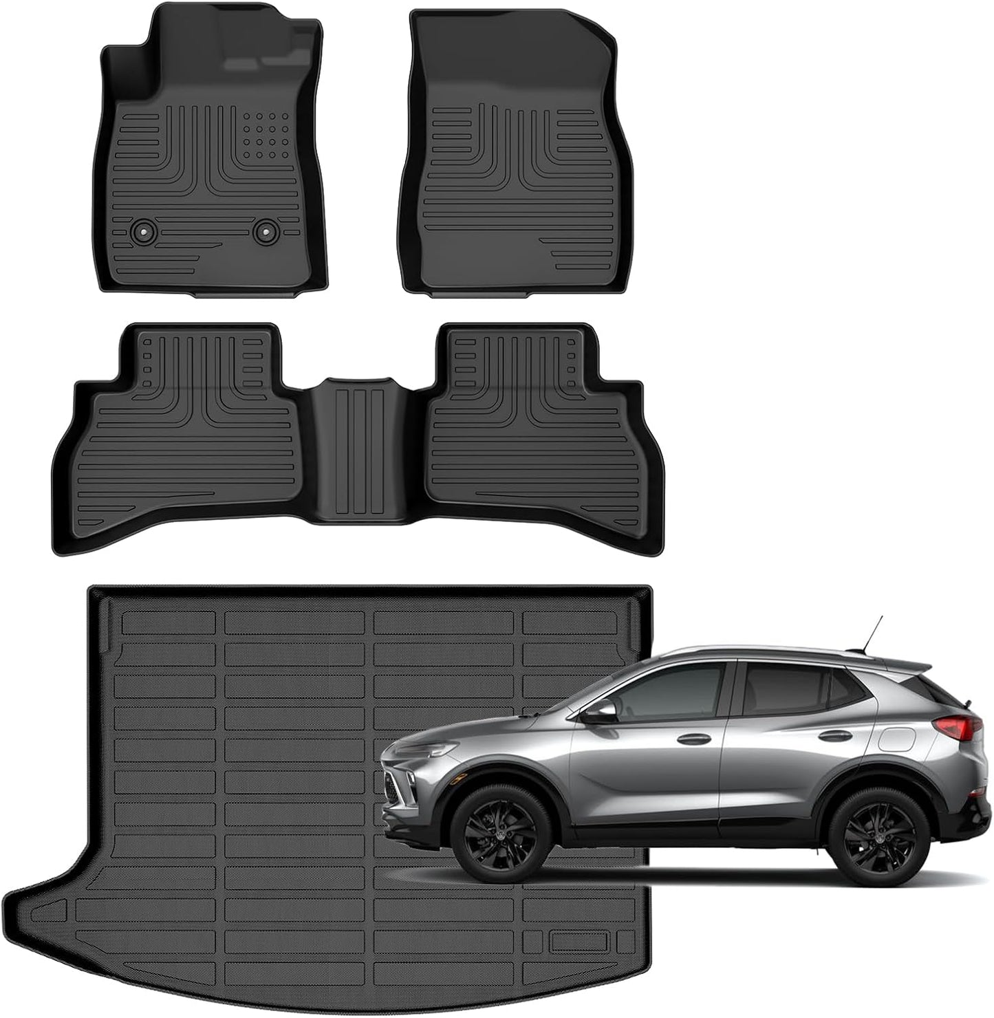 Floor Mats & Cargo Liner for Buick Encore GX AWD 2020-2025,for Buick Encore GX AWD 2020-2025 Preferred | Select | Essence, 2024-2025 Sport Touring | Avenir, (Cargo Tray in Upper Deck Position)