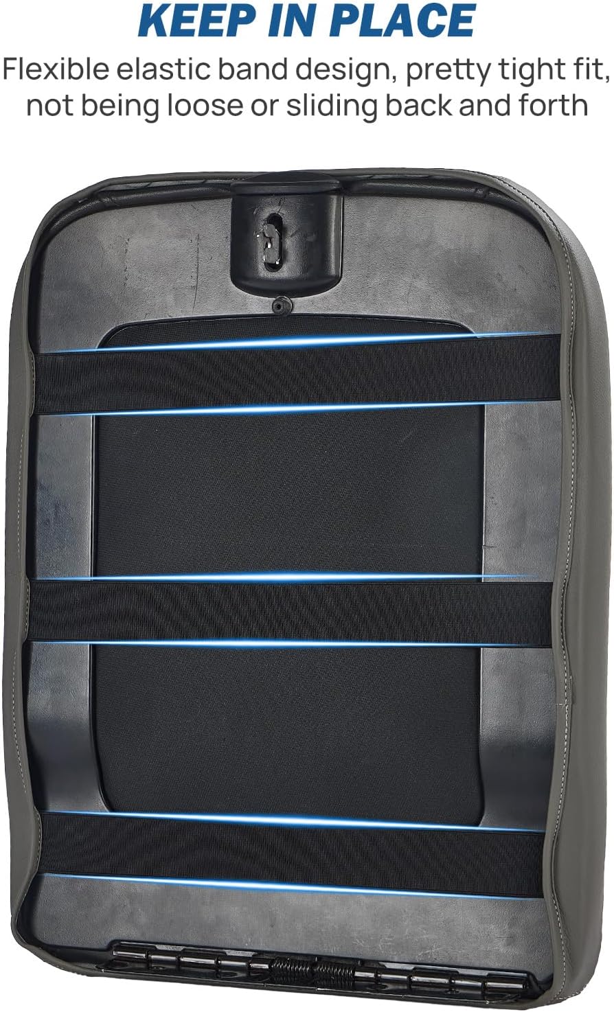 JOYTUTUS Center Console Cover Compatible with 2002-2012 Ram 1500 2500 3500 Jump Seat Console, Leather Arm Rest Armrest Cover for Car, Durable Middle Console Cover, Car Arm Rest Cover Replacement, Gray