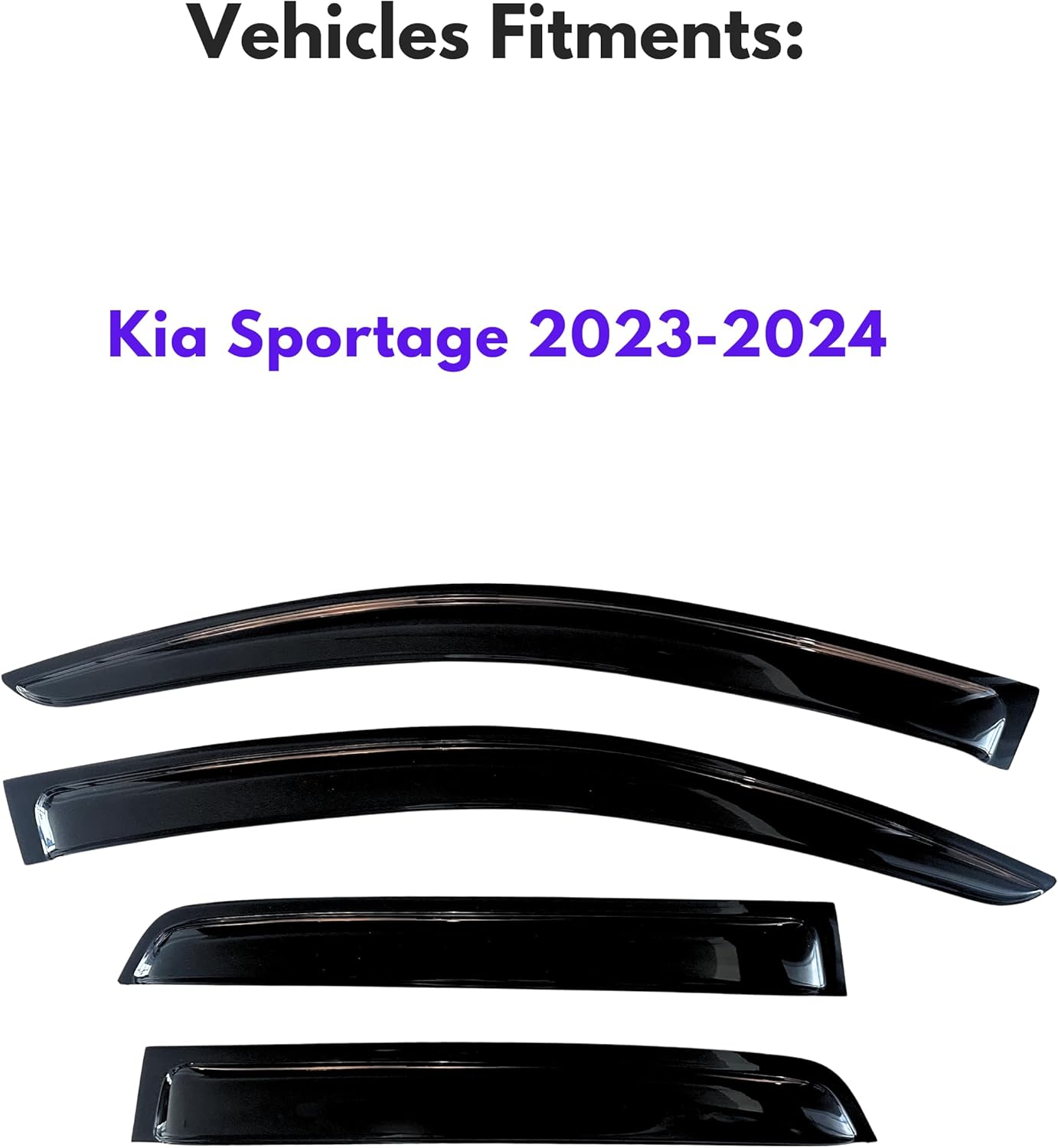 KPY Window Visor Compatible with Kia Sportage 2023-2024, 4PC Rain Guard Side Window Vent Deflectors Tape-On Style, 2023 2024