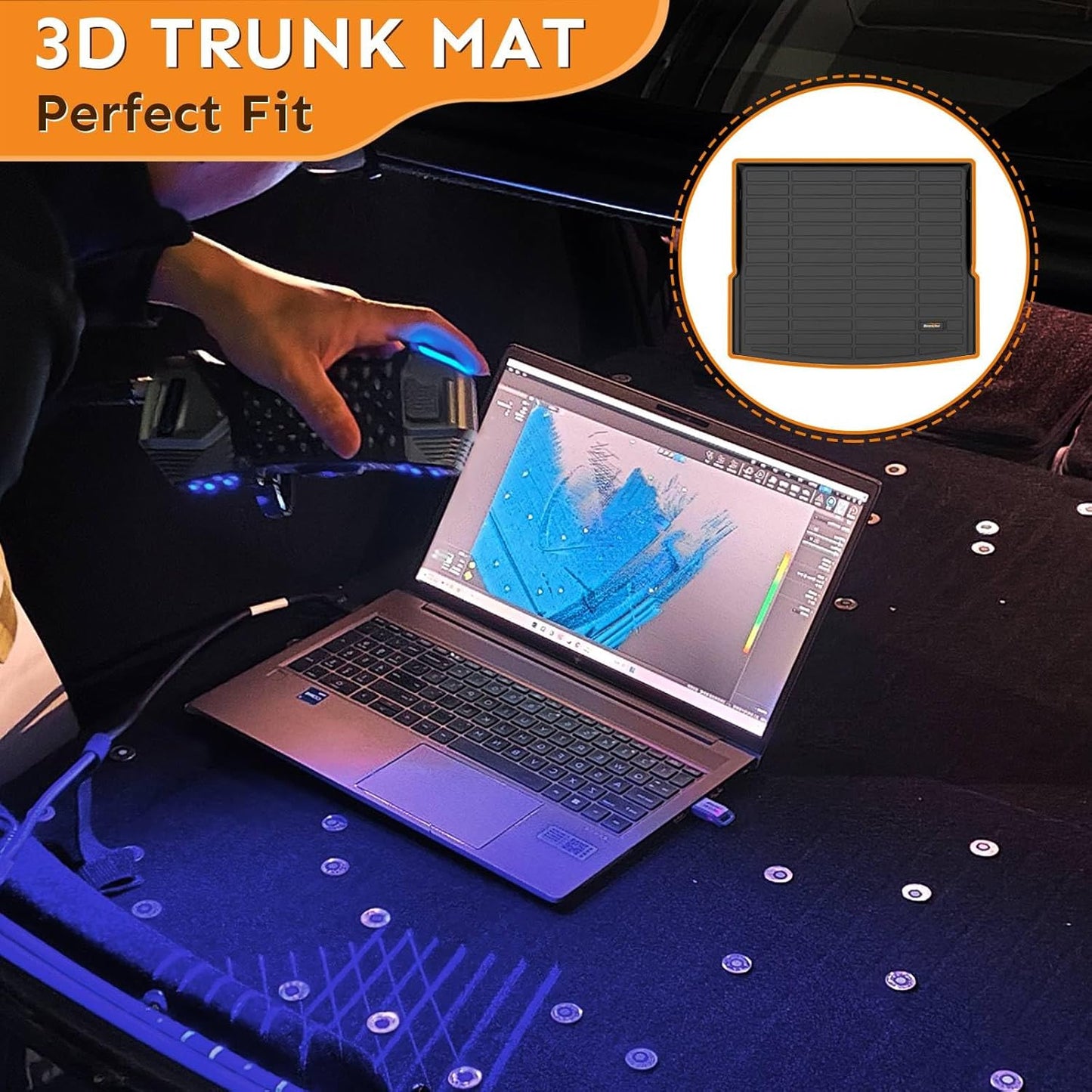 Binmotor-Floor Mats & Cargo Liner Set for Buick Enclave 2025丨for GMC Acadia & Acadia Denali 2024-2025(Only Buick Seat-7 Seats) 丨 for Chevy Traverse 2024-2025(Only Buick Seat-7 Seats)