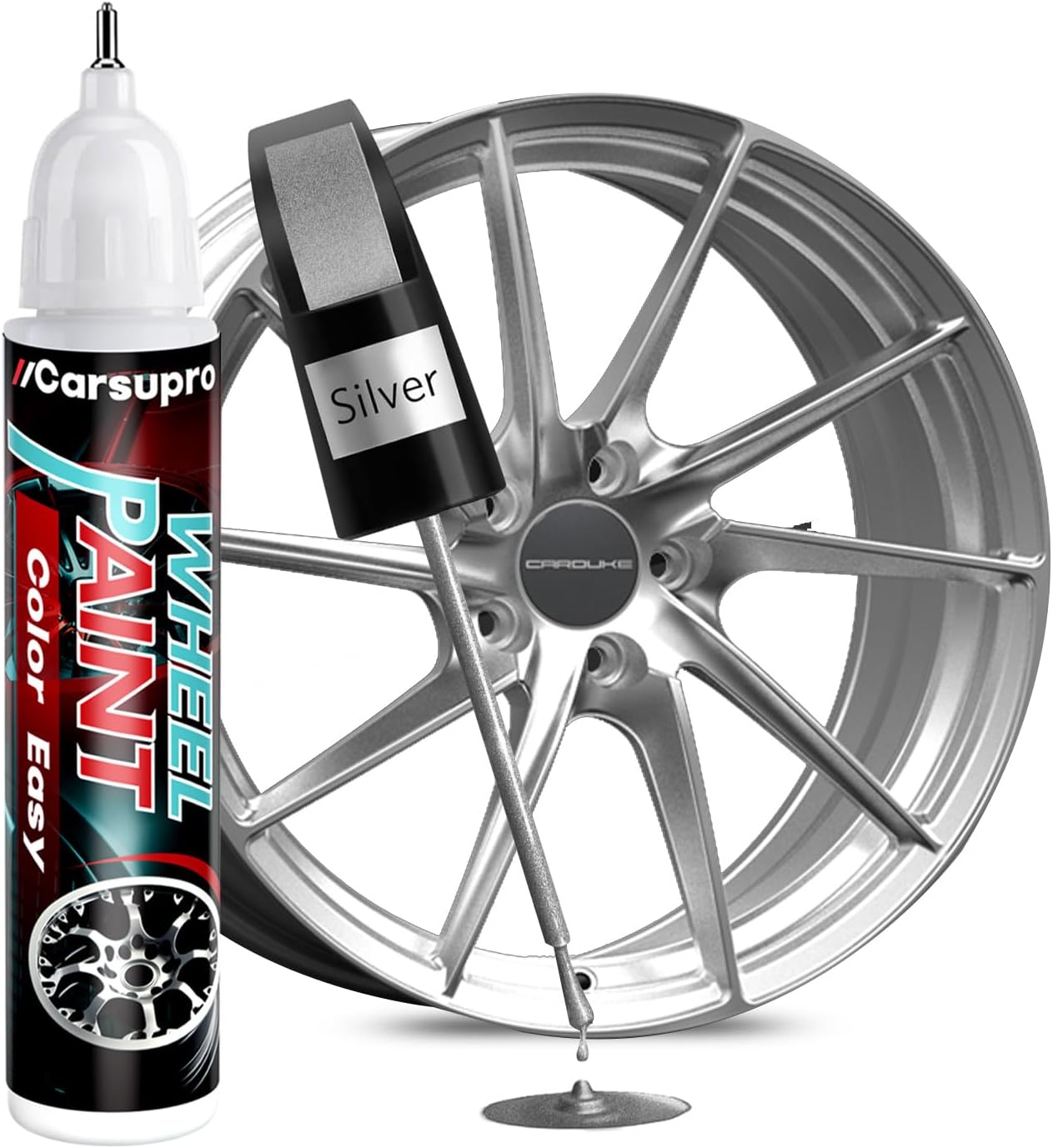Silver wheel Touch Up Paint Wheel Scratch Repair Pen Car Rim Paint Pen Quick And Easy Fix Rim Scratches,Rim Paint For Car Wheel Repair