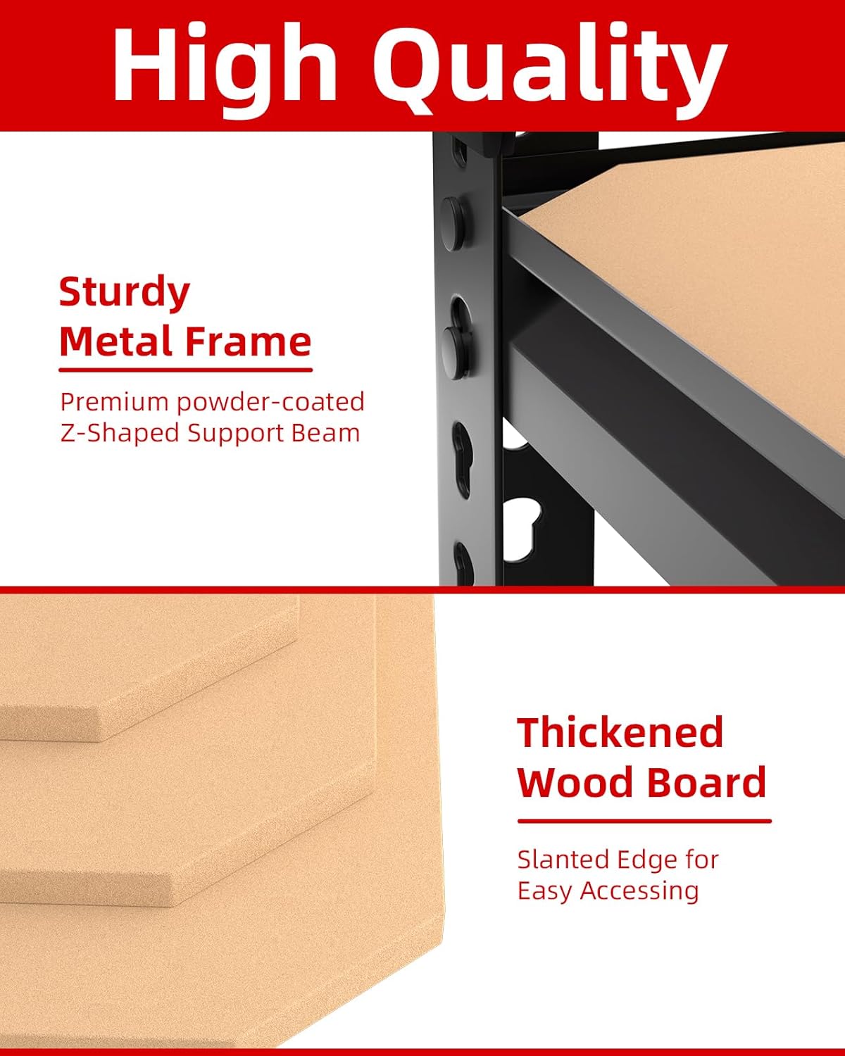 PrimeZone Heavy Duty Garage Storage Shelves - 48" W X 24" D X 72" H Adjustable Metal Shelving Unit, 5 Tier Industrial Shelves for Storage Standing Utility Rack for Warehouse, Basement, Black, 4 Pack