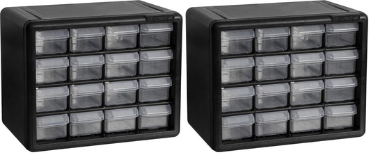 Akro-Mils 16-Drawer Plastic Drawer Storage Cabinet for Garage Organization, Beads, Makeup Organizer, Building Bricks Storage, Teacher Toolbox, 10-1/2-Inch W x 6-1/2-Inch D x 8-1/2-Inch H, 10116 Black