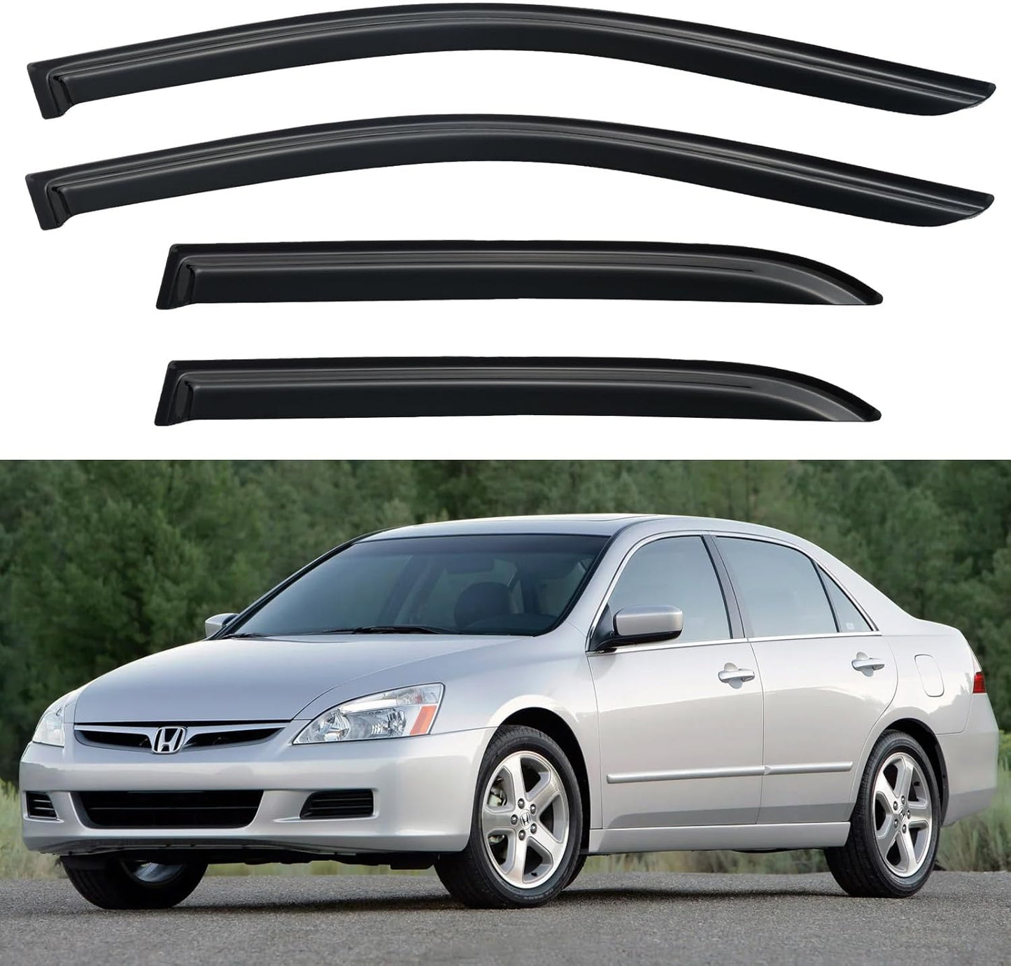 Window Visors Rain Guards Shield for 2003-2007 Honda Accord, Out-Channel Window Vent Wind Deflectors Visors Shades for Honda Accord 03 04 05 06 07