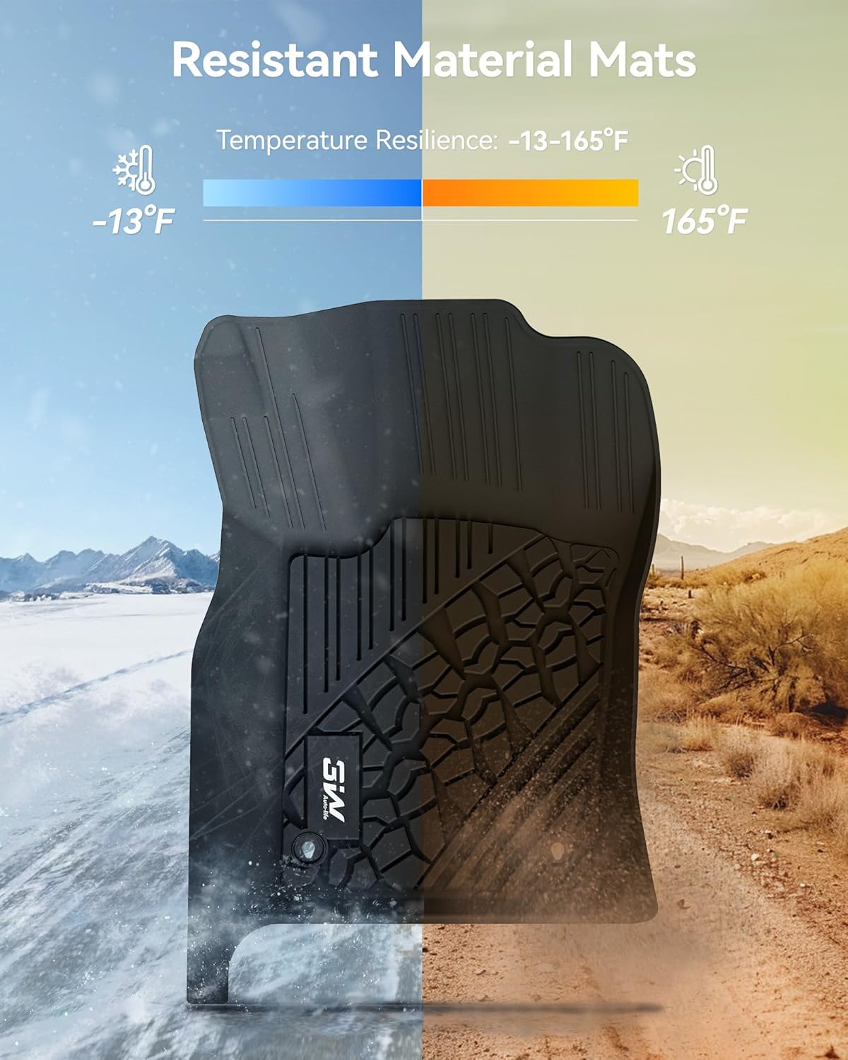 3W Floor Mats Compatible for Jeep Grand Cherokee 2013-2015 (Non L) TPE All Weather Custom Fit Floor Liner 1st and 2nd Row Full Set Car Mats, Black