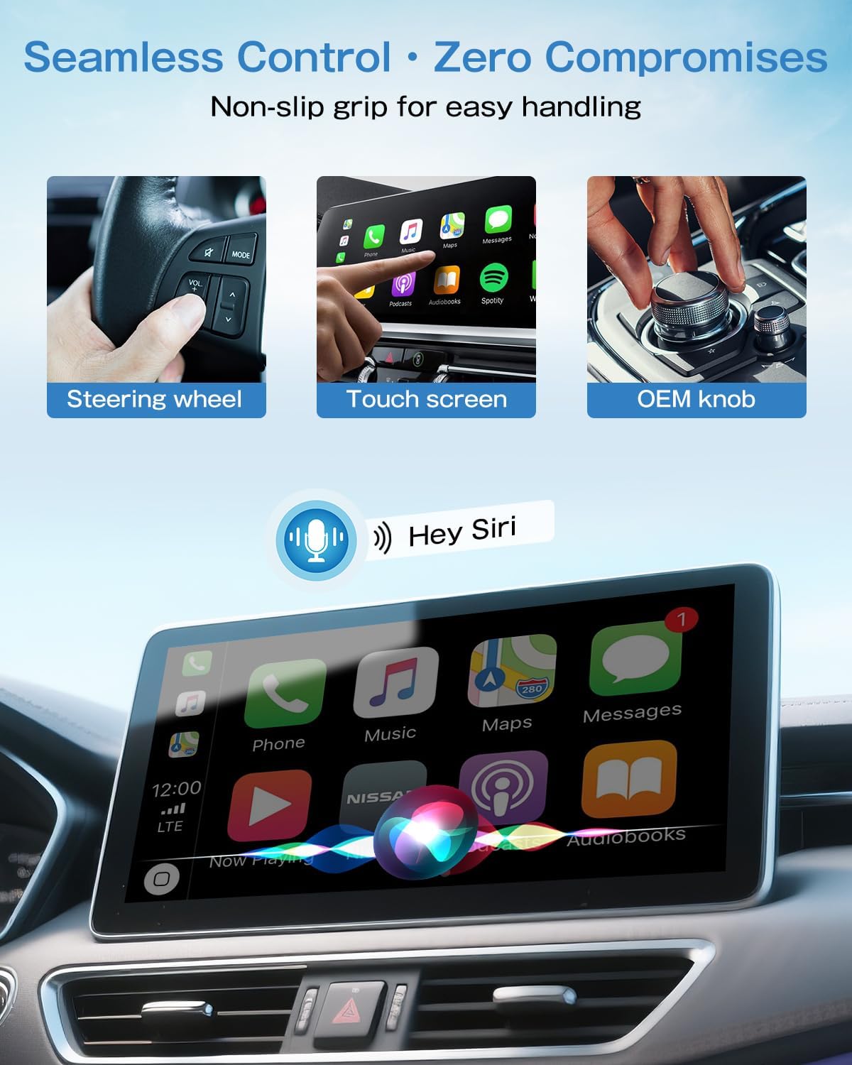 Wireless CarPlay Adapter for iPhone, 3X Faster Auto-Connect, No Lag, Plug & Play with Bluetooth 4 & WiFi 6, Mini Dongle, Includes USB & USB-C Extension Cable, Stable Wireless Conversion