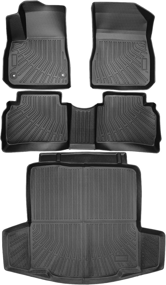 Floor Mats & Cargo Liner Set Custom Fit for Chevy Malibu 2025 2017-2024 All Weather Protection for Car Mats Anti-Slip TPE Odorless Floor Liners Chevrolet Malibu Accessories