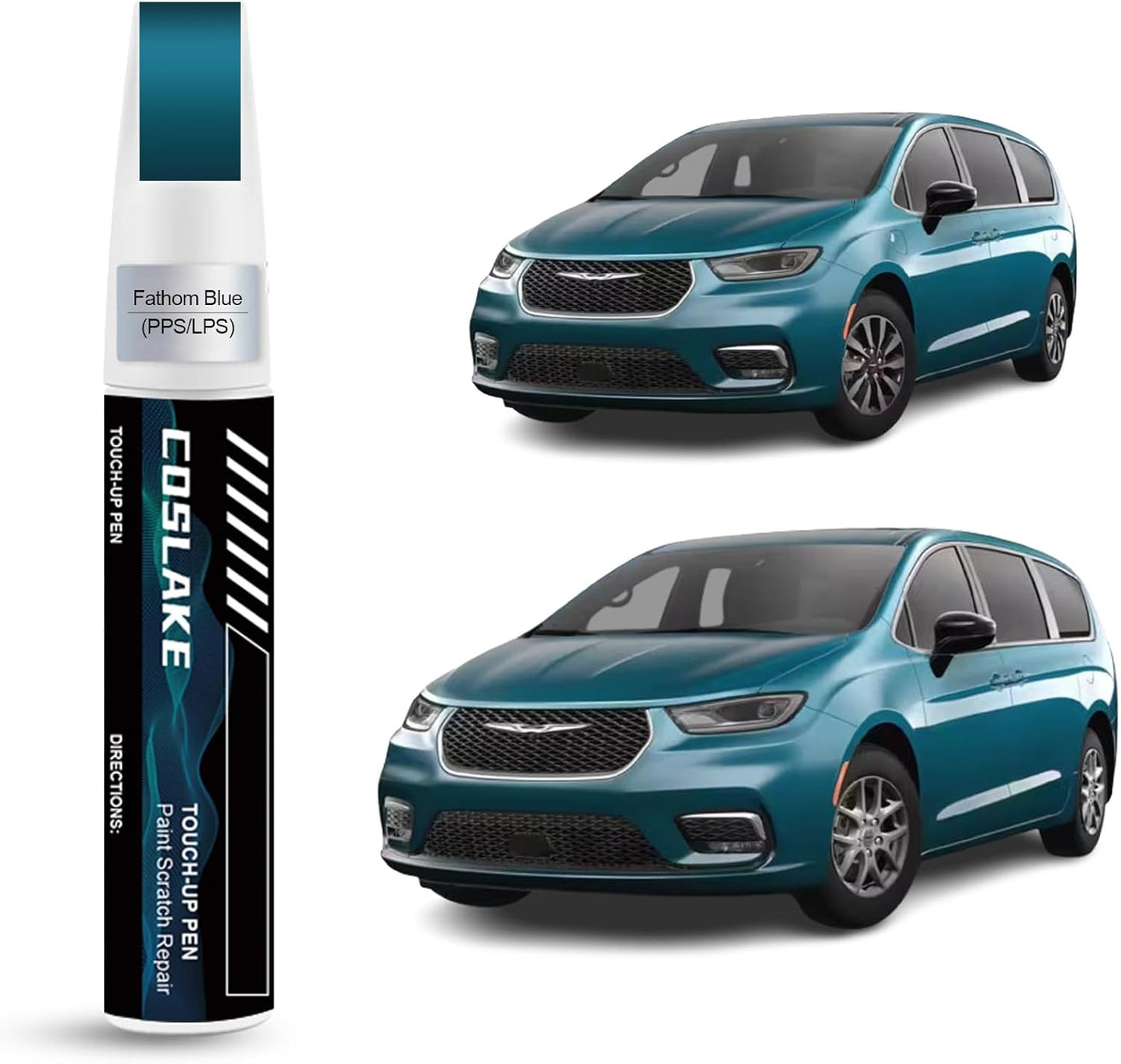 Car Touch Up Paint(Fathom Blue(PPS/LPS)) for Chrysler, Car Paint Scratch Repair Kit, Quick & Easy Solution to Repair, 2 in 1 Scratch Remover Pen with 2PCS Disposable Micro Applicators