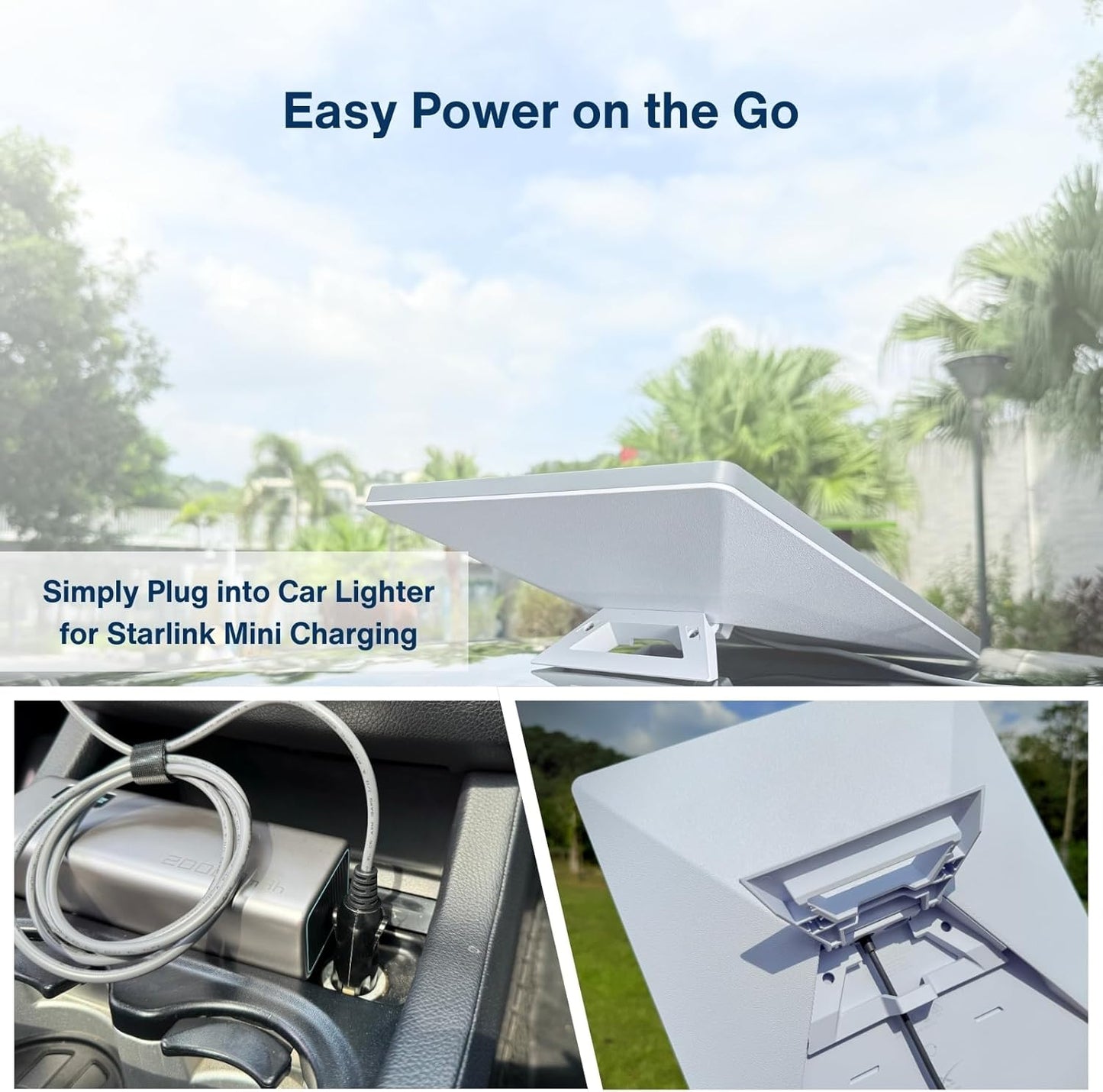 DC to Car Charger Power Cable for Starlink Mini 5M/16.5FT, 100W 20V/5A Output, Support 12~48V Cigarette Lighter, 19AWG Cord, Waterproof Barrel Jack for Outdoor Use, Car, RV, Truck, Boat