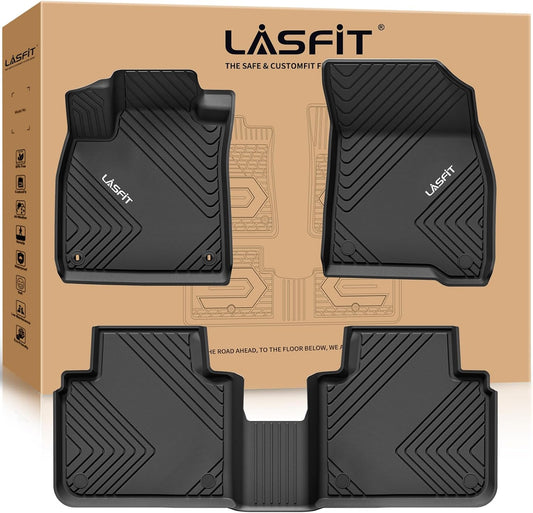 LASFIT Floor Mats for Honda Accord Sedan 2023 2024 2025 2026 (Include Gasoline & Hybrid), All Weather TPE Car Floor Liners,1st & 2nd Row, Black