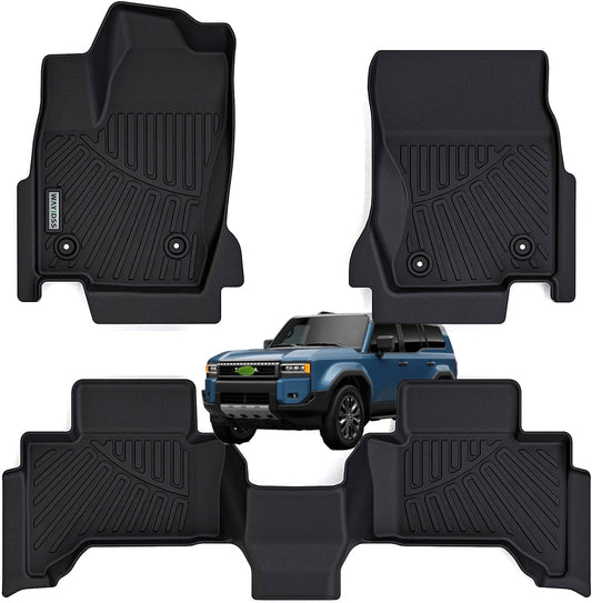 Floor Mats for 2024 2025 Toyota Land Cruiser TPE All Weather Protection Car Floor Liners All Season Guard Odorless Anti-Slip Mats Accessory Custom Fit for 2024 2025 Toyota Land Cruiser-Black