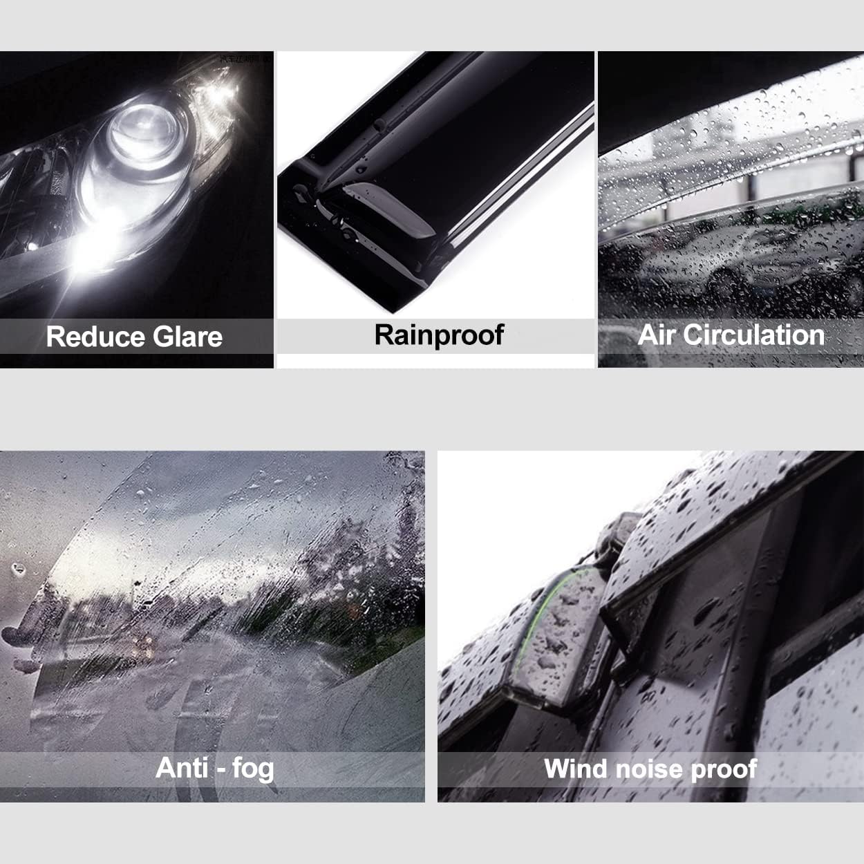 Original Side Rain Guards, 4pcs in-Channel Nice Wind Deflector Set, Window Visors Compatible with 2013-2019 Nissan Pathfinder 194479