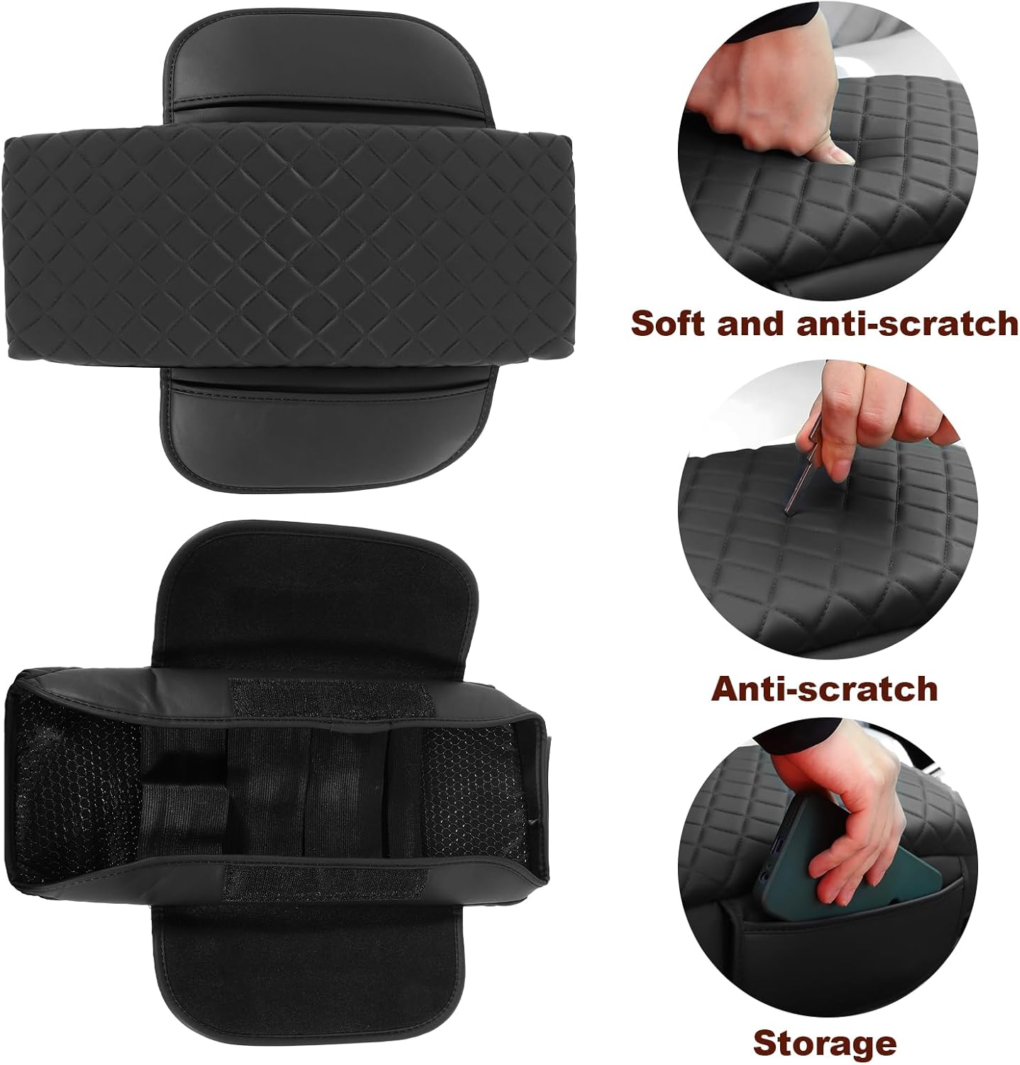 Center Console Cover for Hyundai Sonata 2015 2016 2017 2018 2019 Armrest Console Pad Lid Cover Sonata Accessories (Sonata 2015-19 pad)