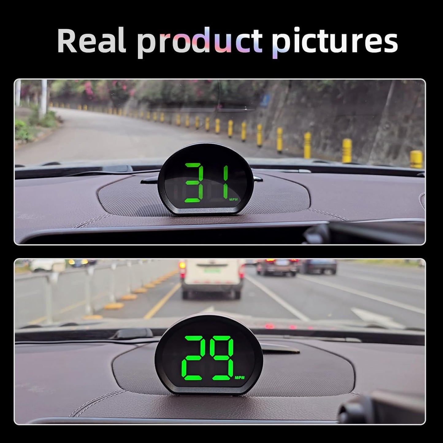 Car Mounted GPS Speedometer, Green Head up Display, Large Font and Automatically Adjustable Brightness, Universal USB Plug and Play Head up Display Suitable for All Vehicles