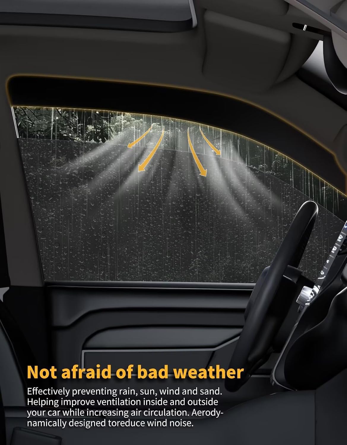 in-Channel Window Rain Guards Fit for Truck Ford F150 2015-2020 SuperCrew (Fit for Ford F250-F550 2017-2025) Extra Durable Window Visors Window Deflectors Vent Shades Car Accessories-4 pcs