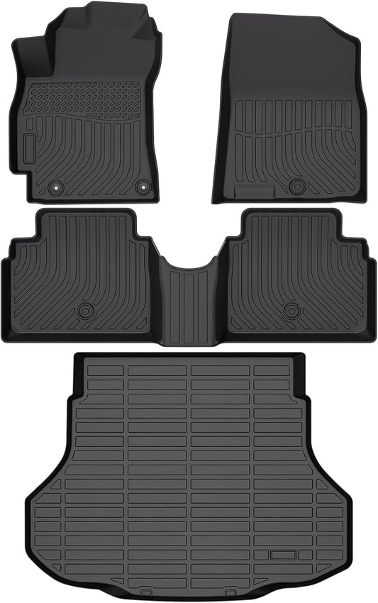 Floor Mats & Cargo Liner Fit for Hyundai Elantra & Elantra N 2021-2024 2025(Not for Hybrid), All Weather Protection TPE Anti-Slip Car Full Set Floor Liners Hyundai Elantra Custom Accessories,Black