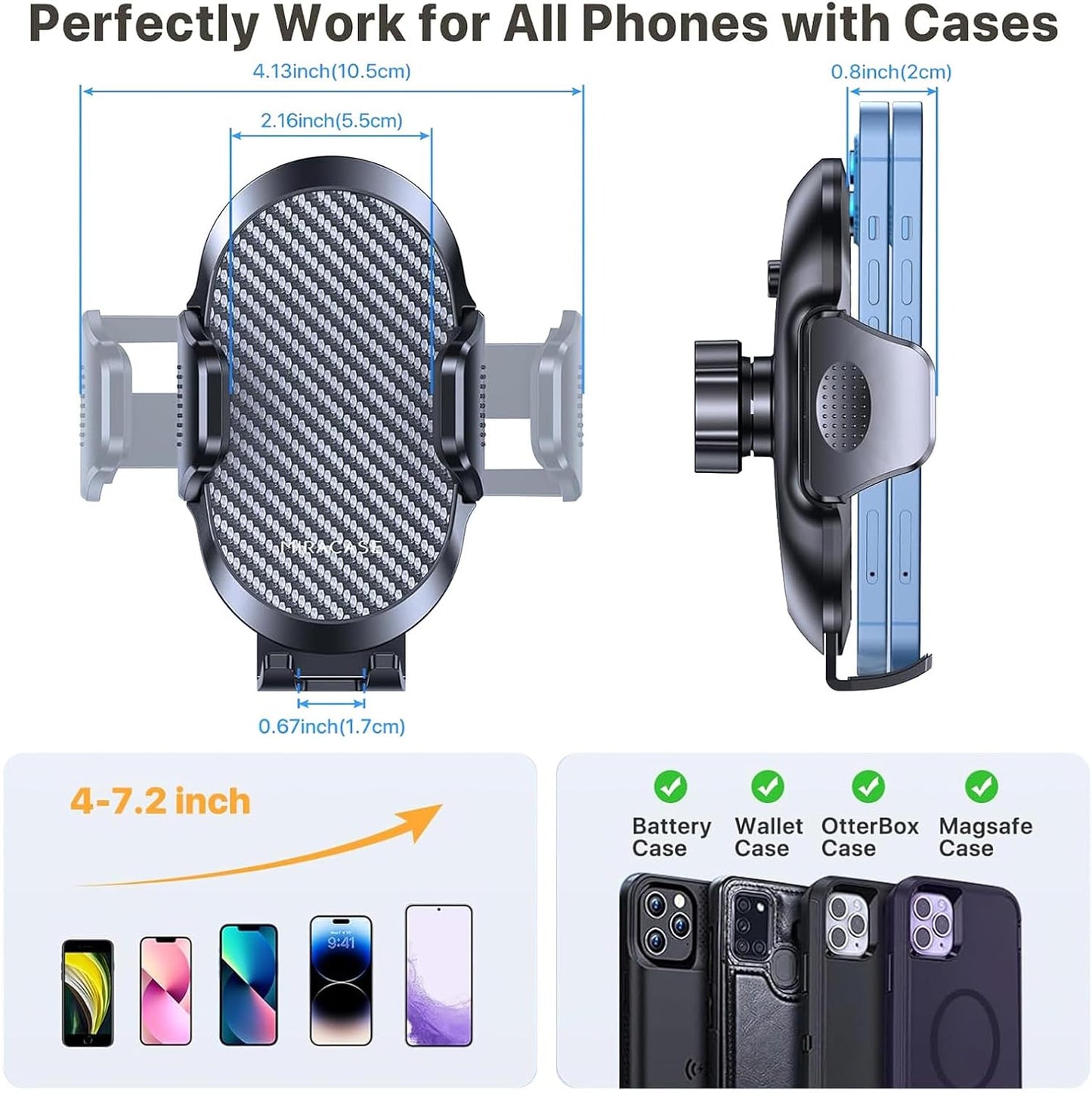 Miracase 2025 Upgraded Universal Cup Phone Holder for Car, [Rotatable & Adjustable] Long Neck Car Cup Holder Phone Mount Compatible with iPhone, Samsung, Google & More Smartphones