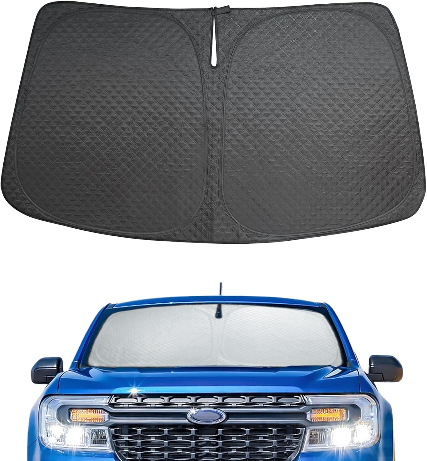 5 Layers Thick Car Windshield Sun Shade for Ford Maverick 2022-2024 Pickup Truck - Front Window Sunshade Sun Visor Accessories - Protector Vehicle Reflect UV Sun and Heat