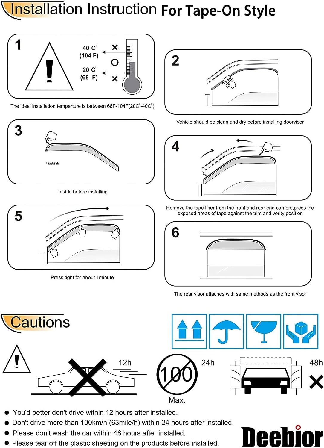 94252 Side Window Visor Wind Vent Deflector Rain Guard fit for 2011-2021 Jeep Grand Cherokee,4 pcs Outside Mount Tape-on Shatterproof Dark Smoke Window Shades