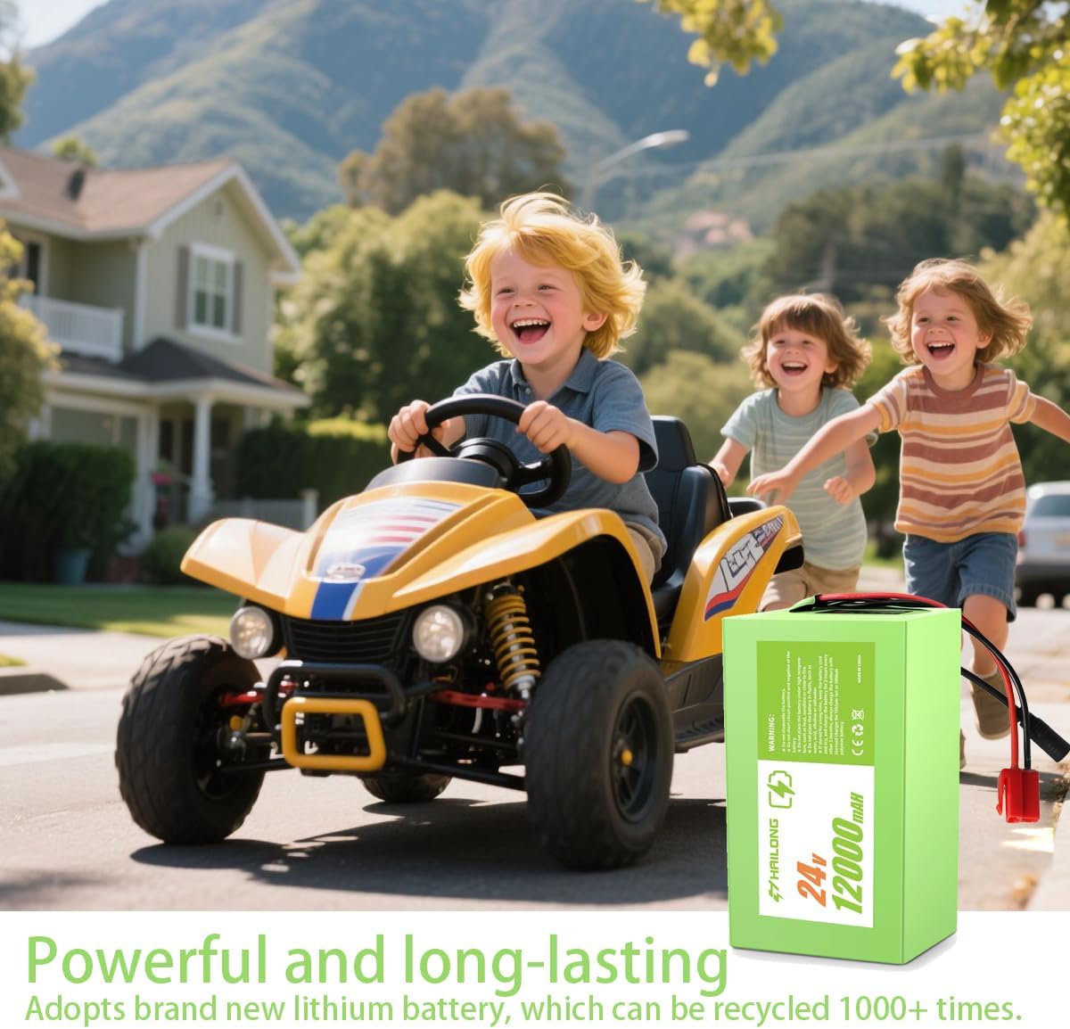 24V 12Ah Battery & Charger Kit for Kids Ride-On Cars | Compatible with 24V Torex UTV 4X4 & Electric ATVs | 7S4P 29.4V with Safety Harness & Red Plug (Flex 24V12Ah 20hr)