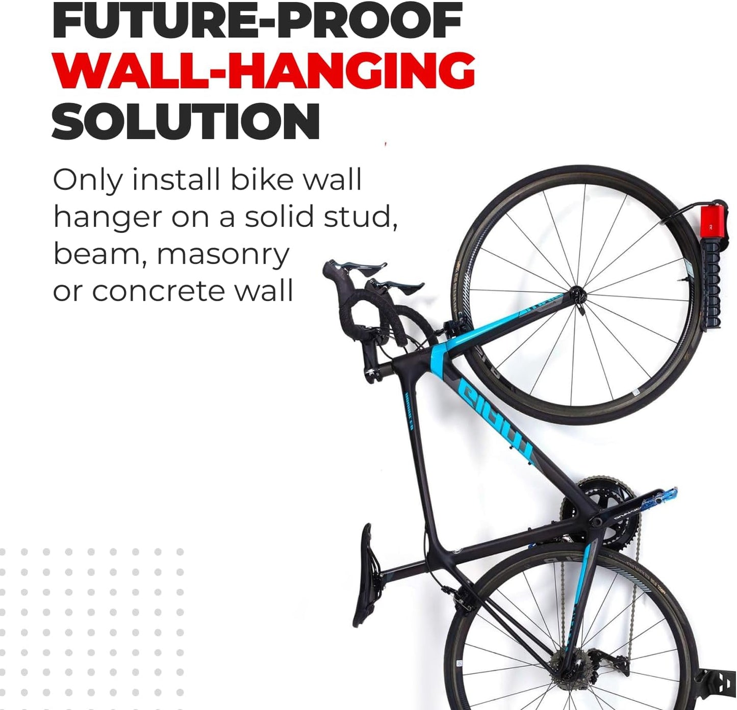 Pro Bike Tool Swivel Bike Rack, Wall Mount for Bicycles, Home, Garage, Vertical Hanging Rack for Storage, Secure Hook for MTB, Road, Hybrid Bikes