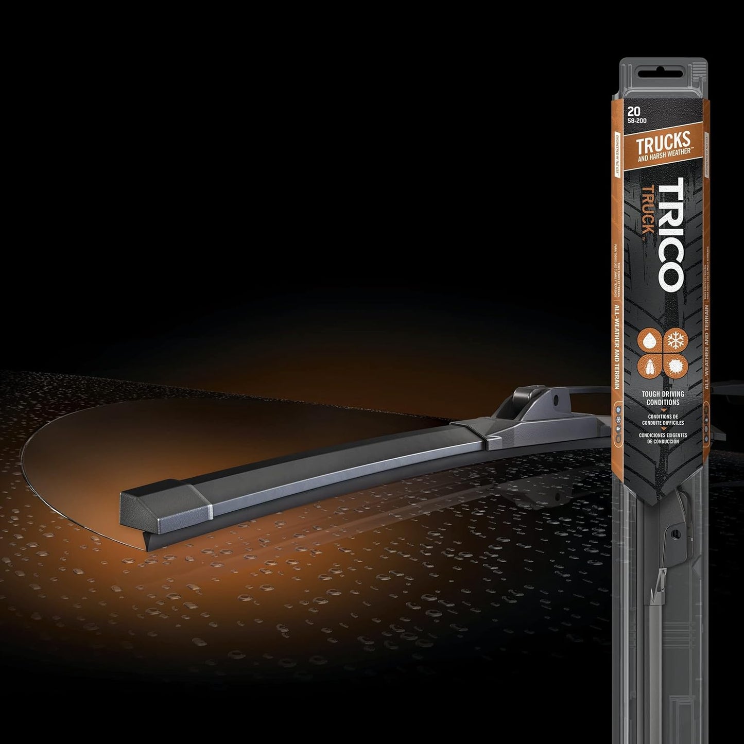 TRICO Solutions™ Truck 22 Inch & 18 Inch Pack of 2 High Performance Automotive Replacement Windshield Wiper Blade for Select Chevrolet, GMC, and Infiniti Models (58-22180)