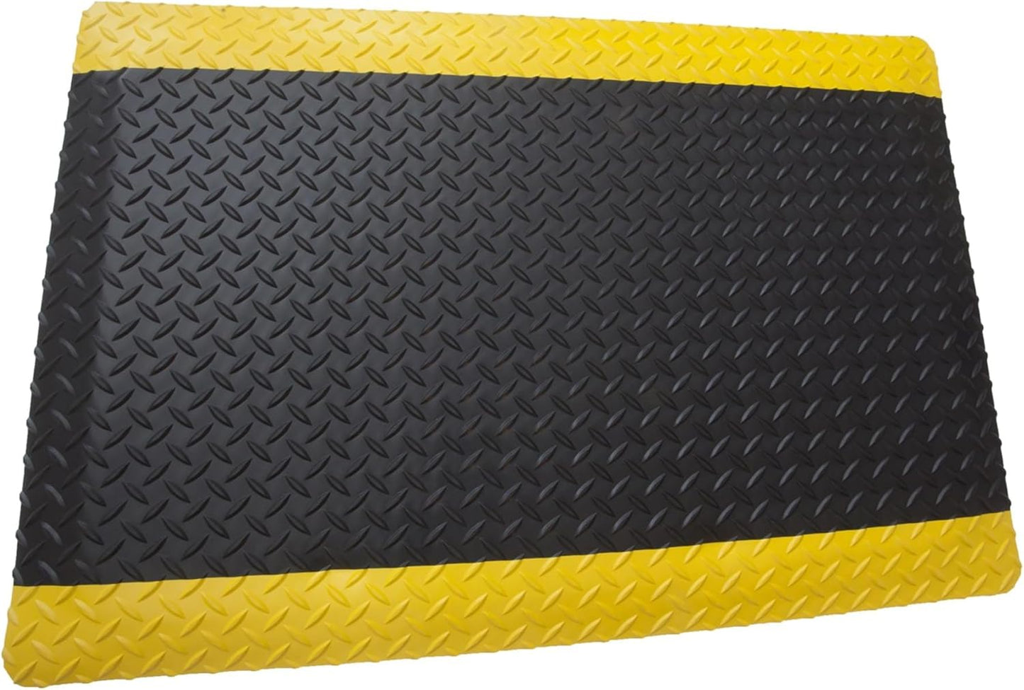 Rhino Mats, American Classic Diamond Anti-Fatigue Mats, Industrial Ergonomic Comfort Standing Mat for Work, Home, Garage, Office, Kitchen or Anywhere (Black/Yellow 9/16" Thick, 4 FT. x 12 FT.)