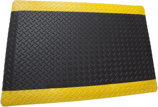 Rhino Mats, American Classic Diamond Anti-Fatigue Mats, Industrial Ergonomic Comfort Standing Mat for Work, Home, Garage, Office, Kitchen or Anywhere (Black/Yellow 9/16" Thick, 2 FT. x 8 FT.)