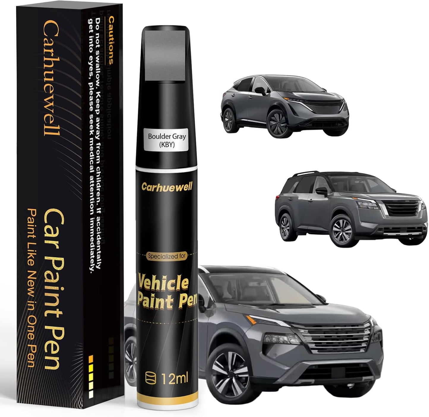 Boulder Gray(KBY) Touch Up Paint Compatible with Nissan, Exact Match Car Paint Pen Automotive Scratch Repair Remover Kit Quick & Easy Solution for Vehile Chips and Nicks