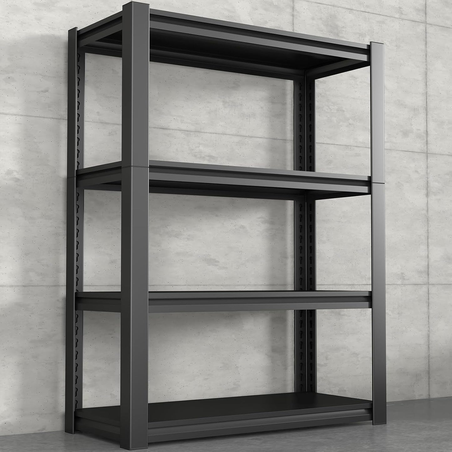 Storage Shelves,Small Shelves Unit and Storage,4 Tier Metal Shelf with Adjustable Shelves,Metal Storage Racks Heavy Duty Load 2000lb,Warehouse,Basement,Black