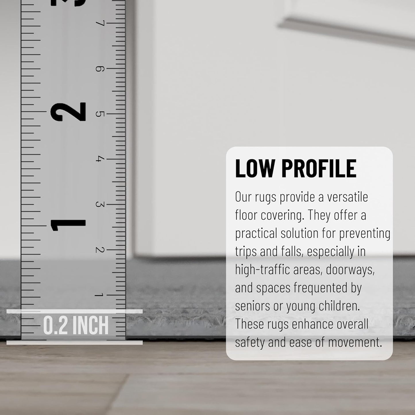 Ottomanson 6'6" x 24' Hallway Runner with Scraper Pile - Extra Durable Non-Slip Rug Mat for Indoor & Outdoor Use - Ideal for Kitchen, Entryway & Garage - High-Traffic Carpet, Gray