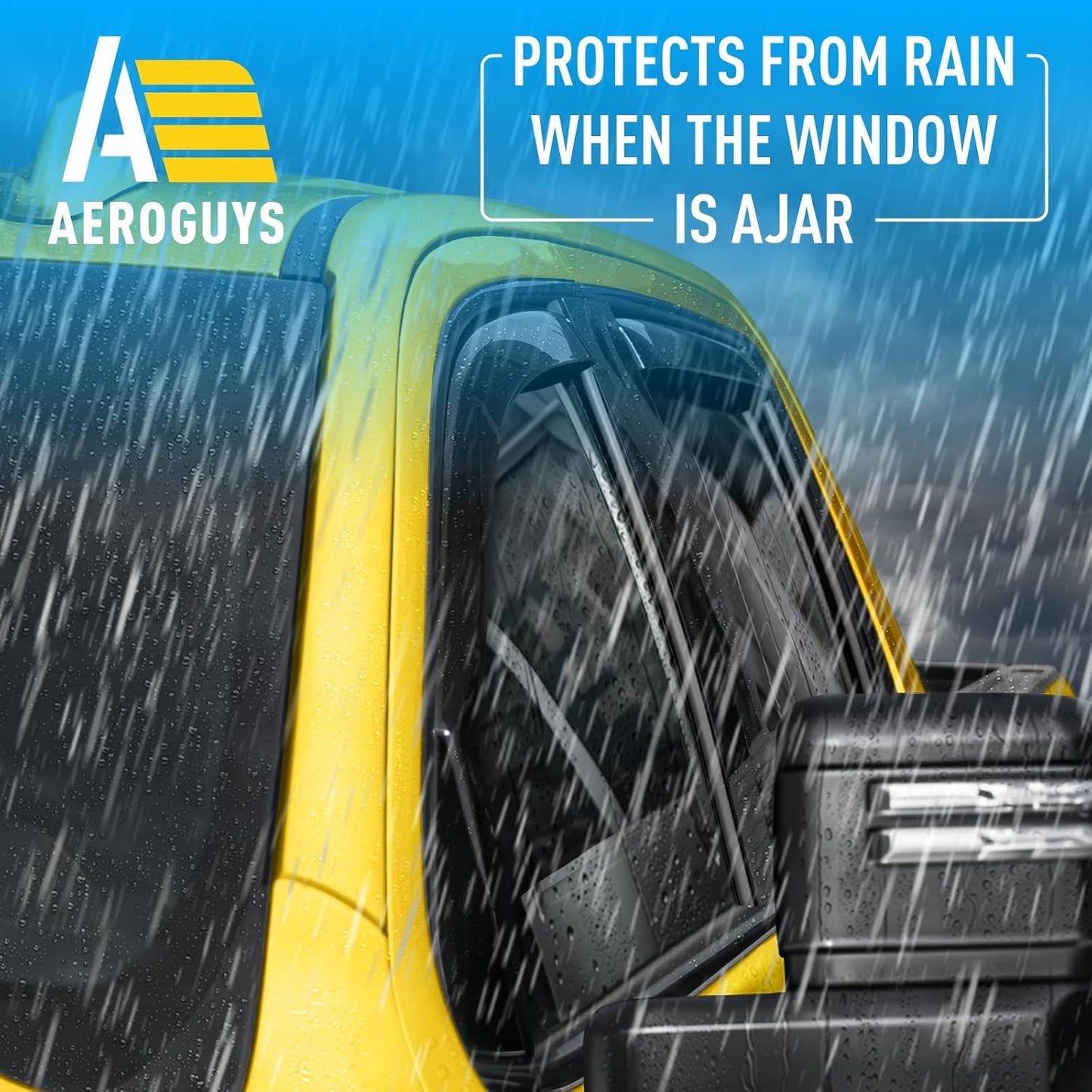 Extra Durable Window Deflectors In-Channel Visors Rain Guards Fit for Chevy Silverado/Sierra 2500HD/3500HD 2020-2025 Crew Cab, Sun Visors, Wind Vent for Shades, Exterior Car Accessories - 4pcs. AG0141